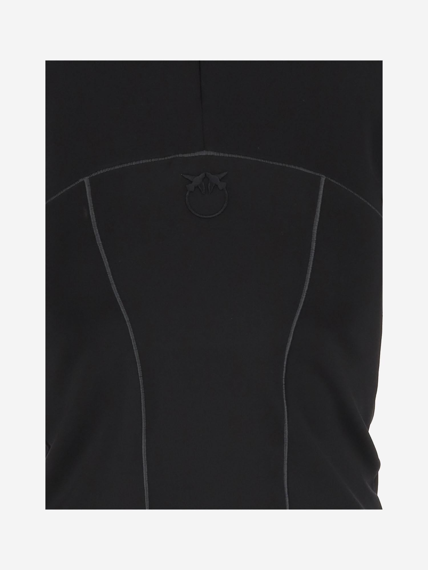MAGLIA IN NYLON STRETCH CON LOGO 105363 A2QQZ99 PINKO