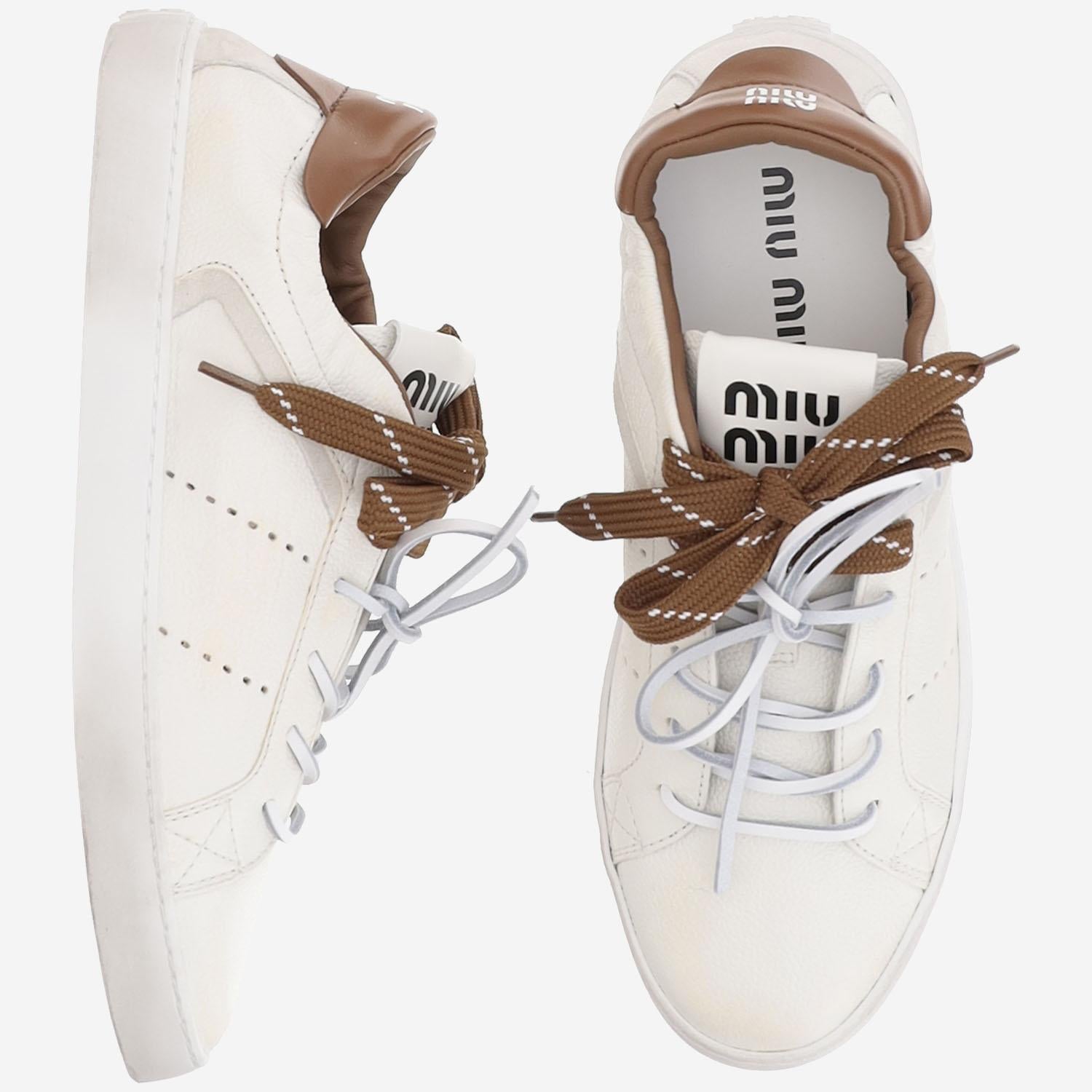 SNEAKERS IN PELLE DECO' 5E532E 2KJF0TPR MIU MIU