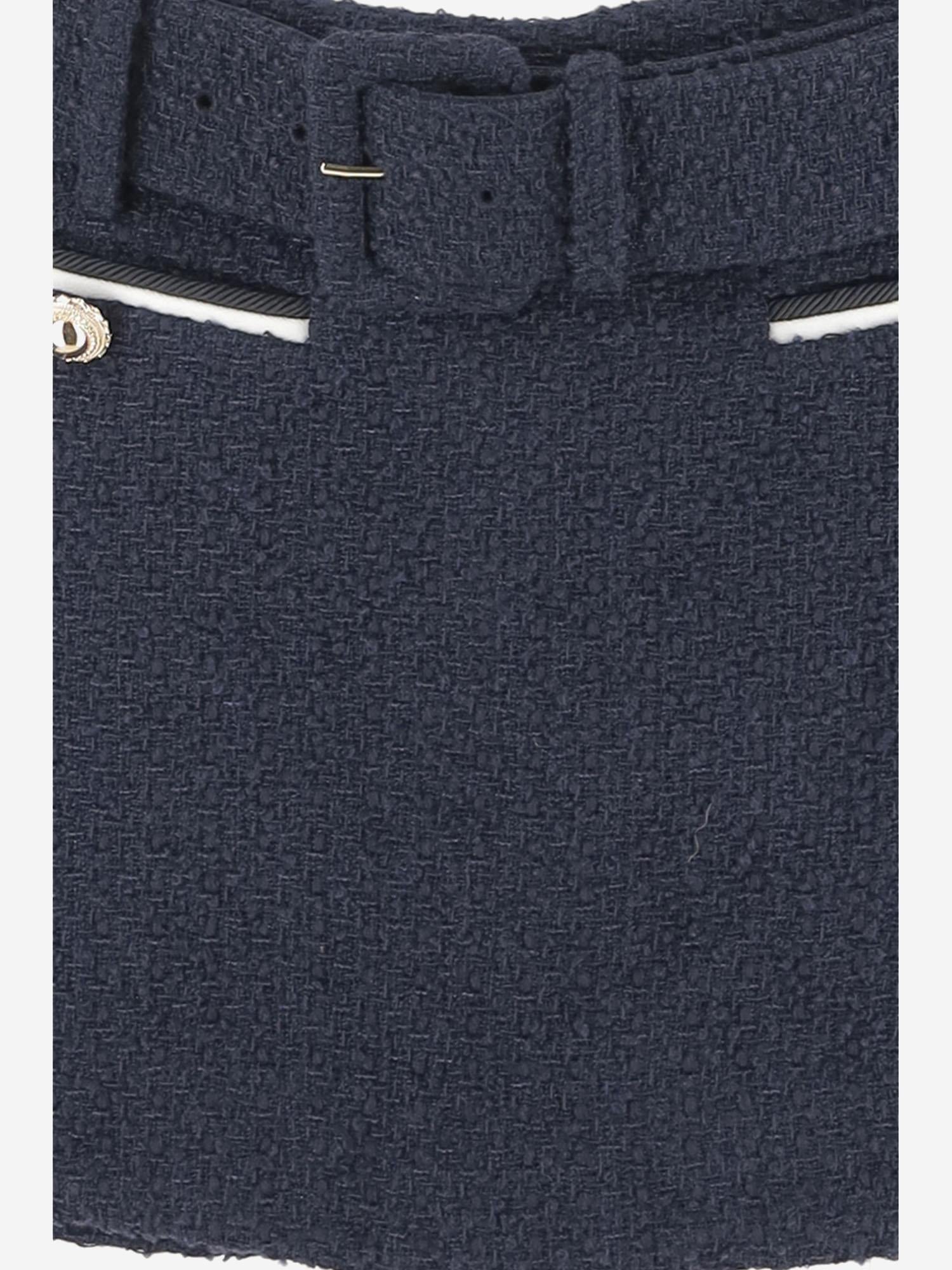 MINI GONNA IN TESSUTO BOUCLÉ PF25034PBL BLUE SELF PORTRAIT