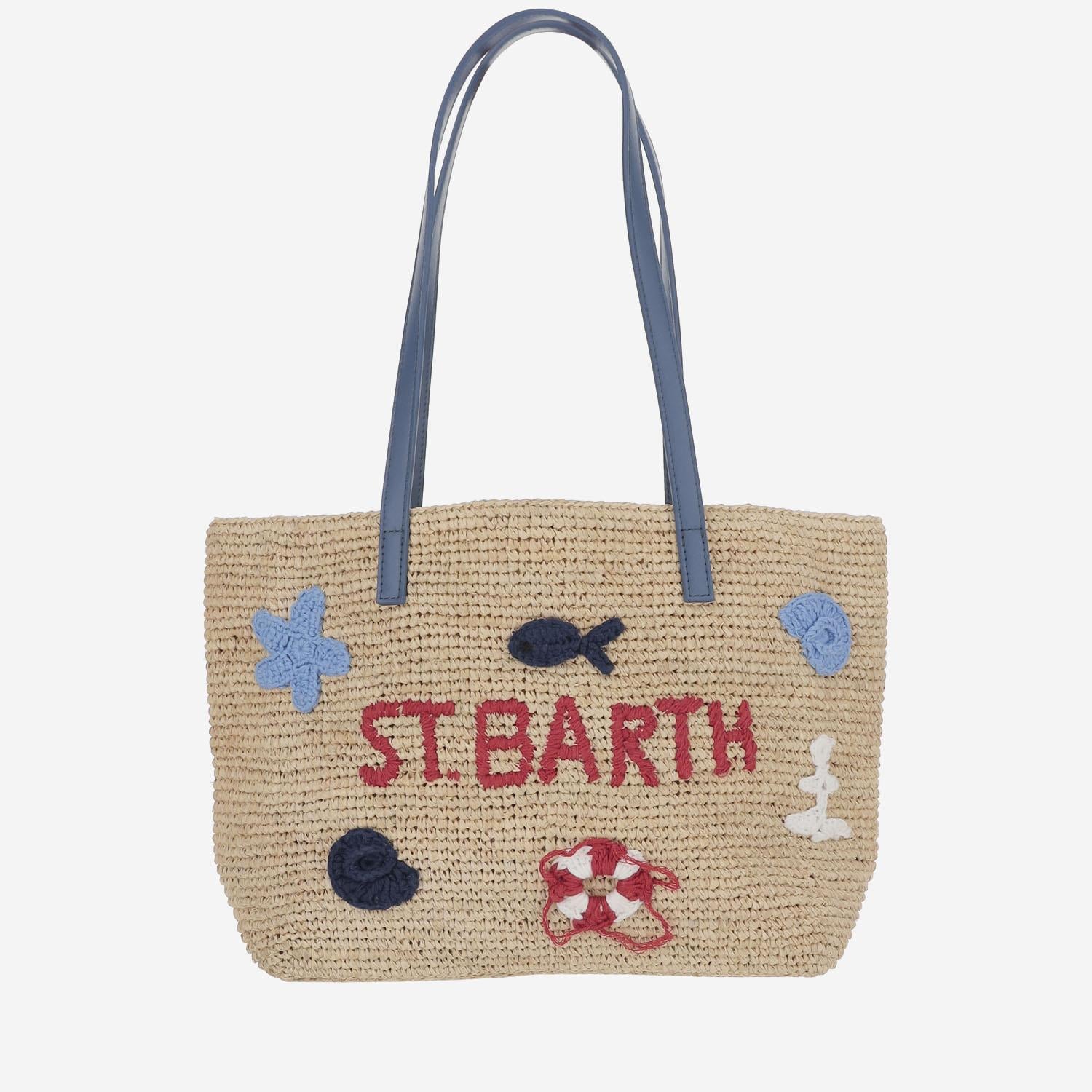 BORSA IN MISTO RAFIA CON MOTIVO SPIAGGIA RAFC002 01325H MC2 SAINT BARTH