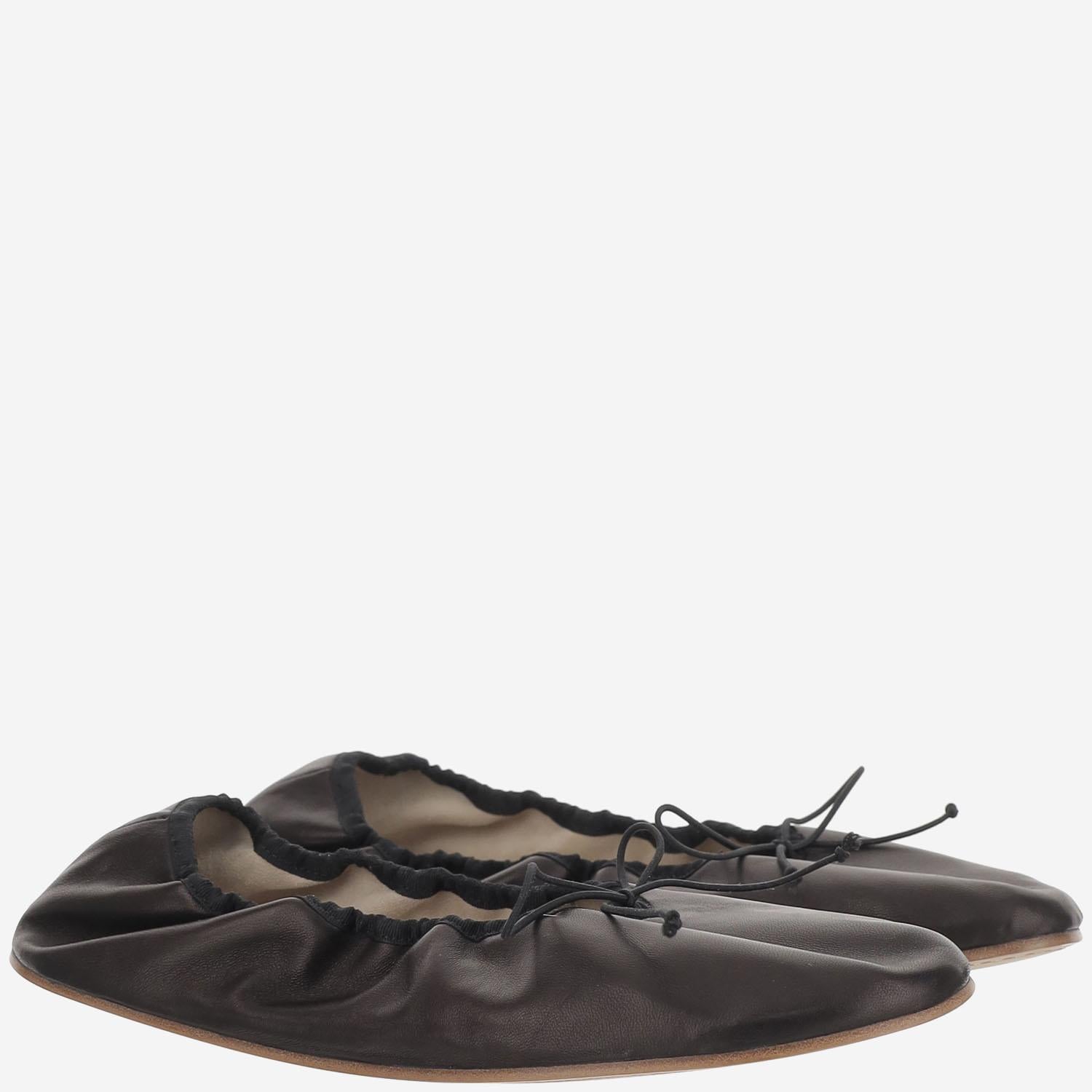 BALLERINE IN PELLE F1637N66 BLK THE ROW