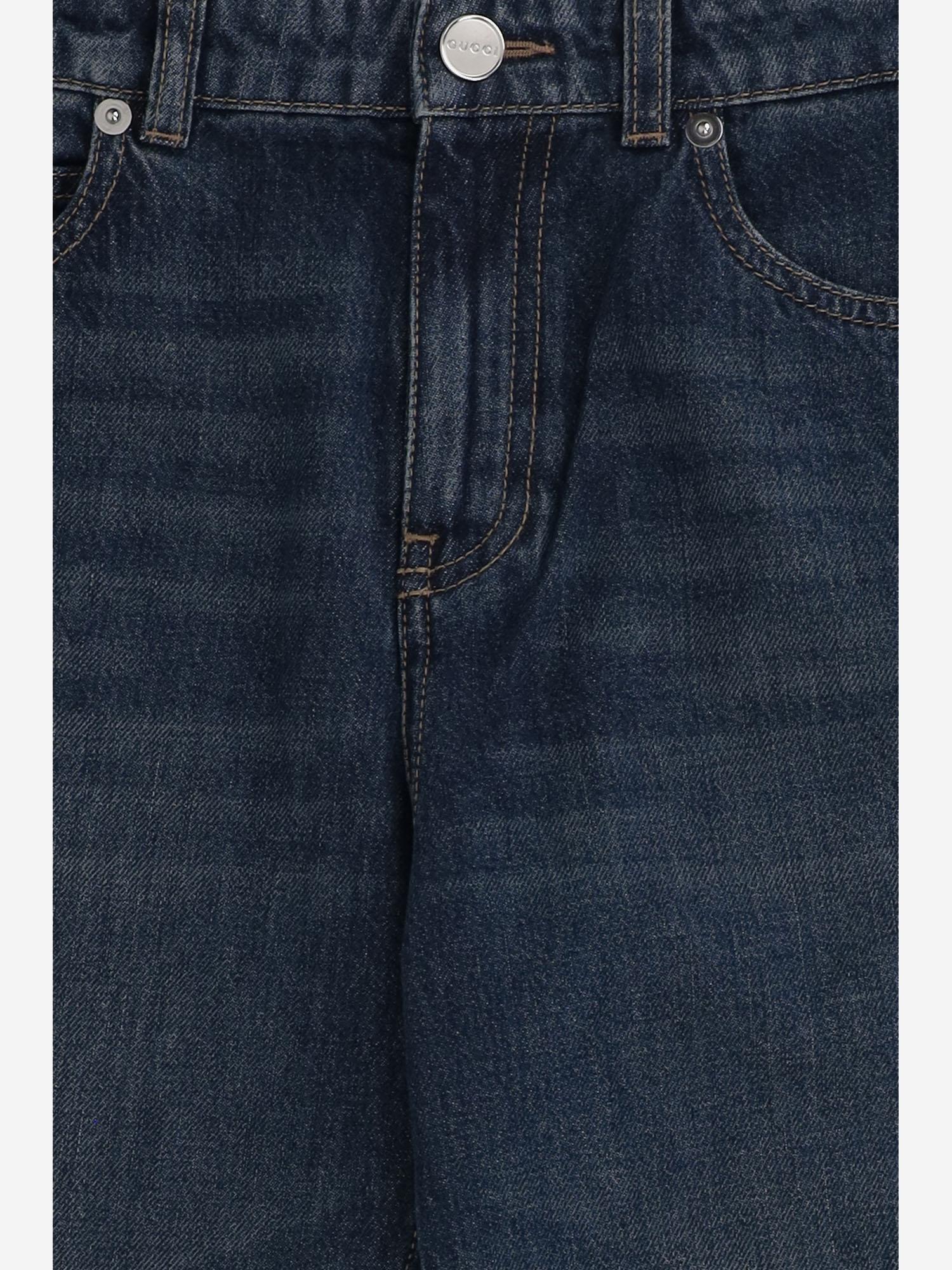 JEANS IN DENIM DI COTONE 827453 XDDCQ4100 GUCCI KIDS
