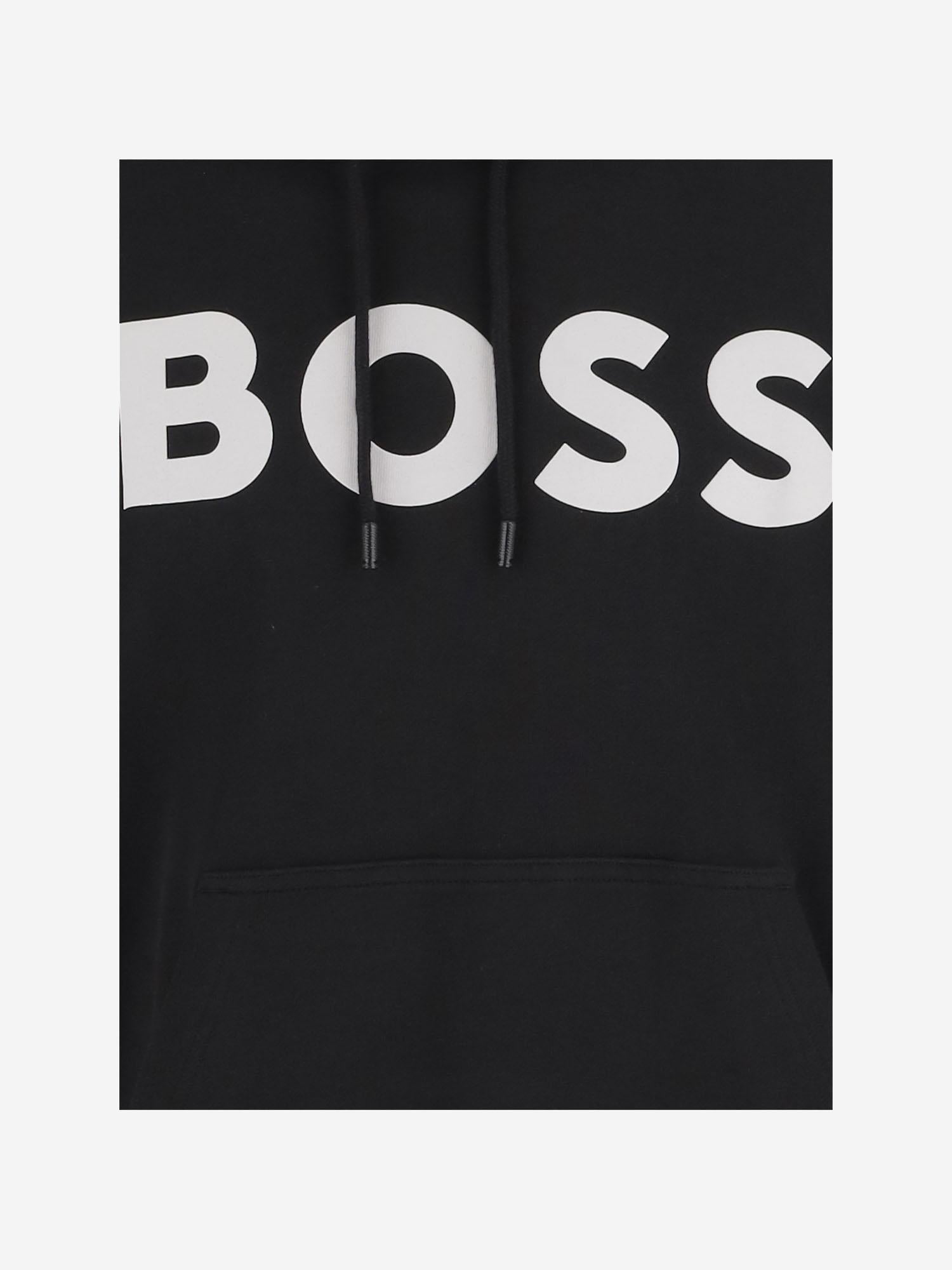 FELPA IN COTONE CON LOGO 50523074 001 HUGO BOSS