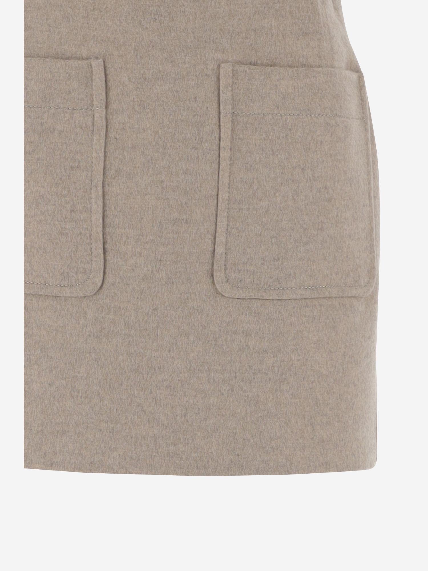 MINIGONNA IN LANA E CASHMERE 841139 V3OO02783 BOTTEGA VENETA
