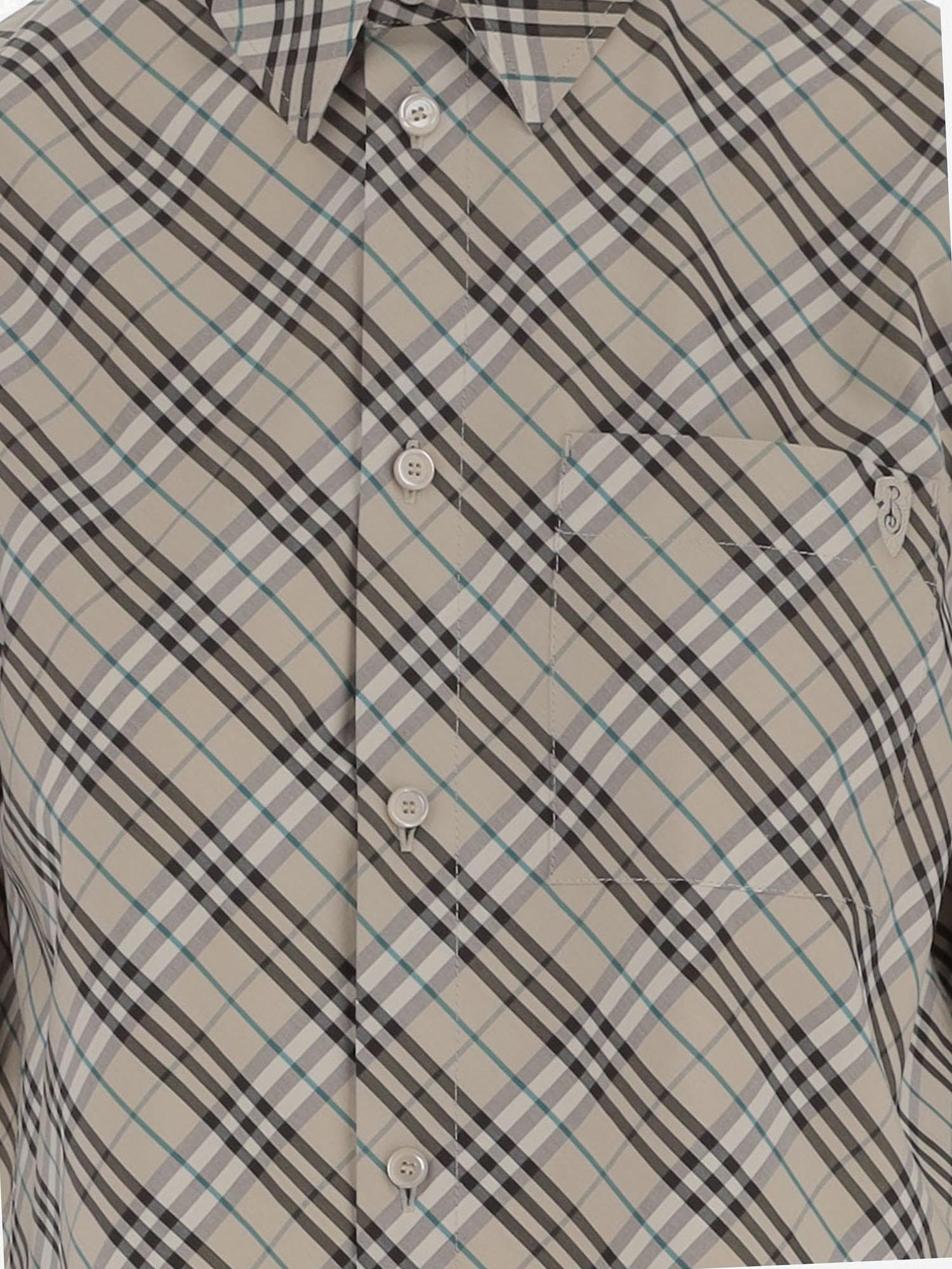 CAMICIA CROPPED IN COTONE CON MOTIVO CHECK 8101121 HUSK IP CHECK BURBERRY
