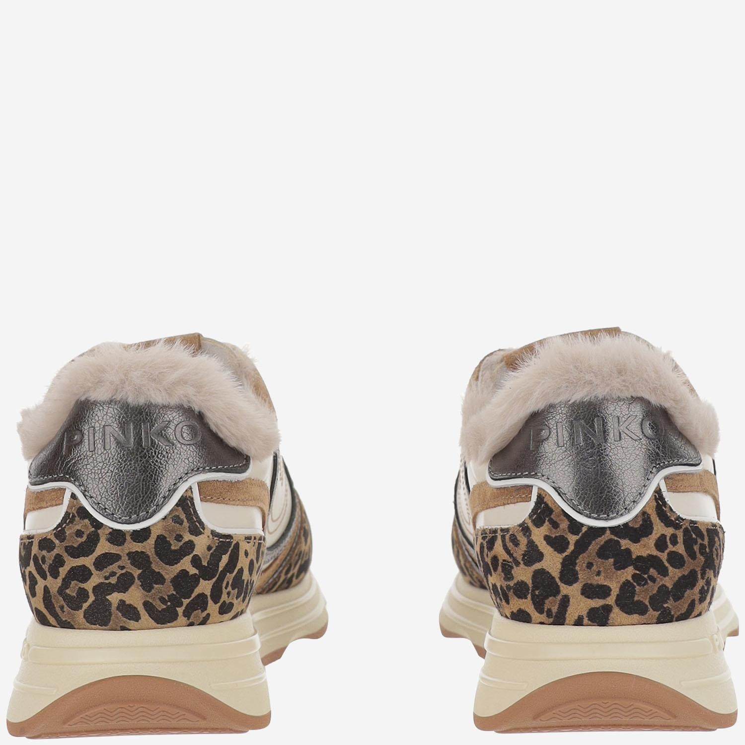 SNEAKERS ZOE 01 IN PELLE CON MOTIVO LEOPADRATA SS0087 P121M36 PINKO