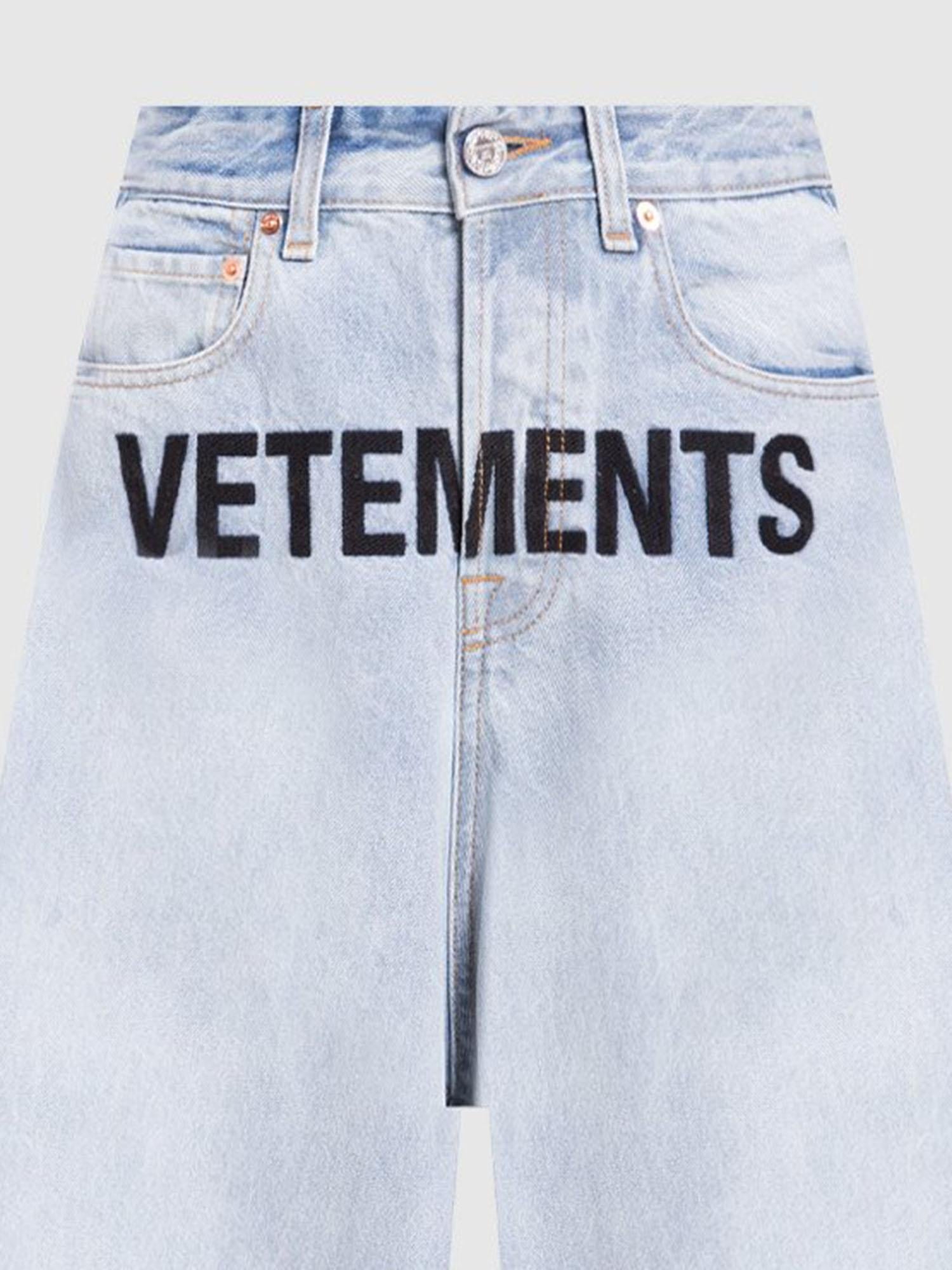 JEANS IN COTONE CON LOGO UE54PA120N LIGHTBLUE VETEMENTS
