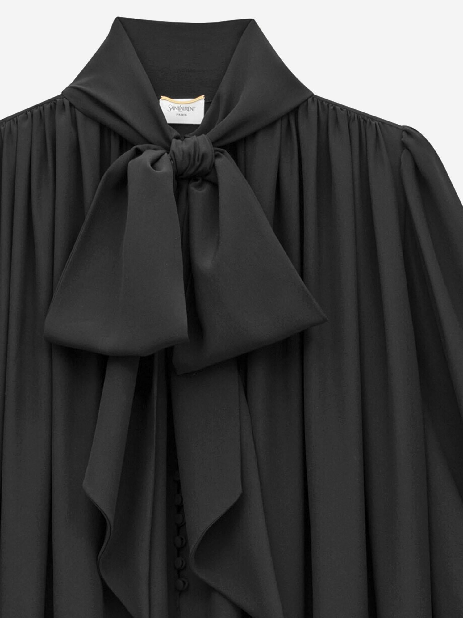 Abito in crêpe di seta 832871 Y7K761000 SAINT LAURENT