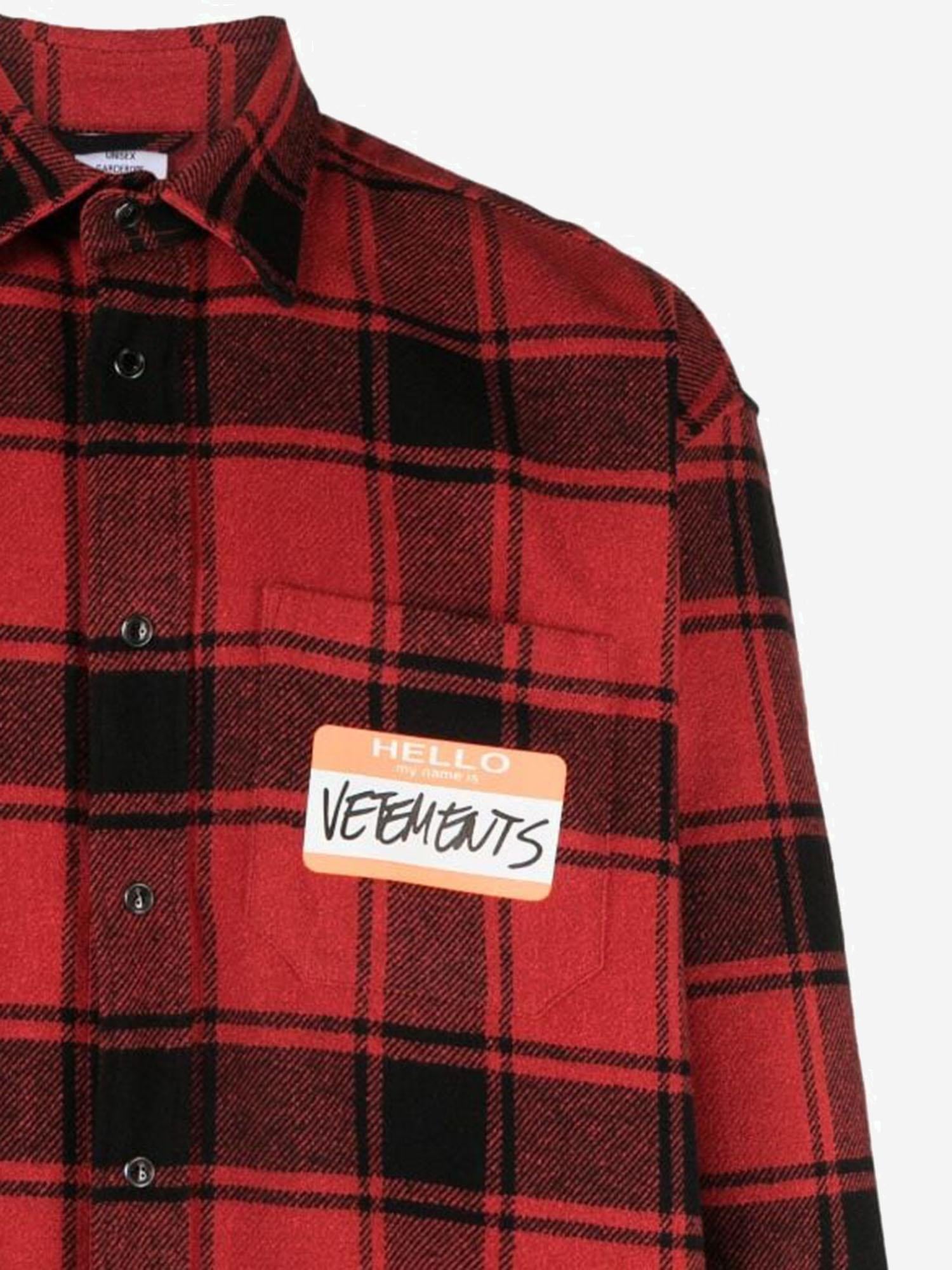 CAMICIA IN MISTO COTONE CON MOTIVO CHECK UE54SH420R RED VETEMENTS