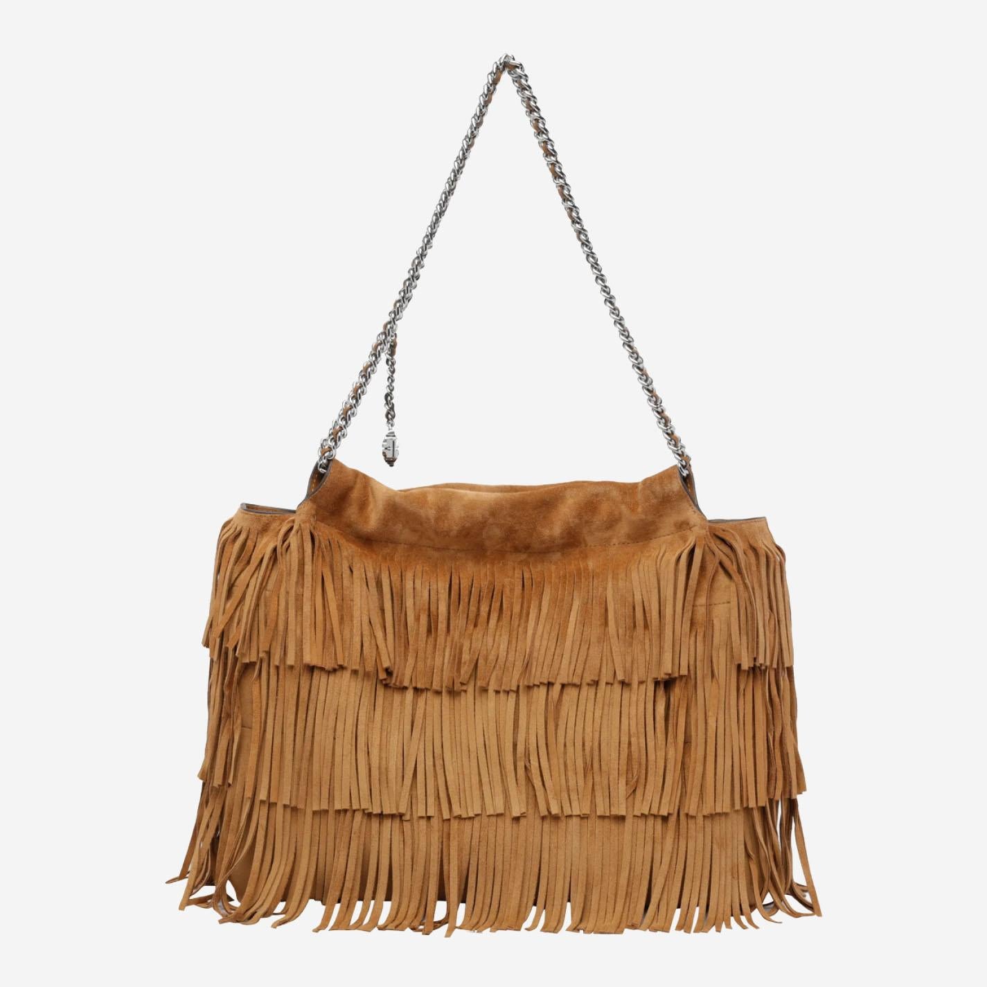 Borsa Fleming Hobo in pelle scamosciata 174294 200 TORY BURCH