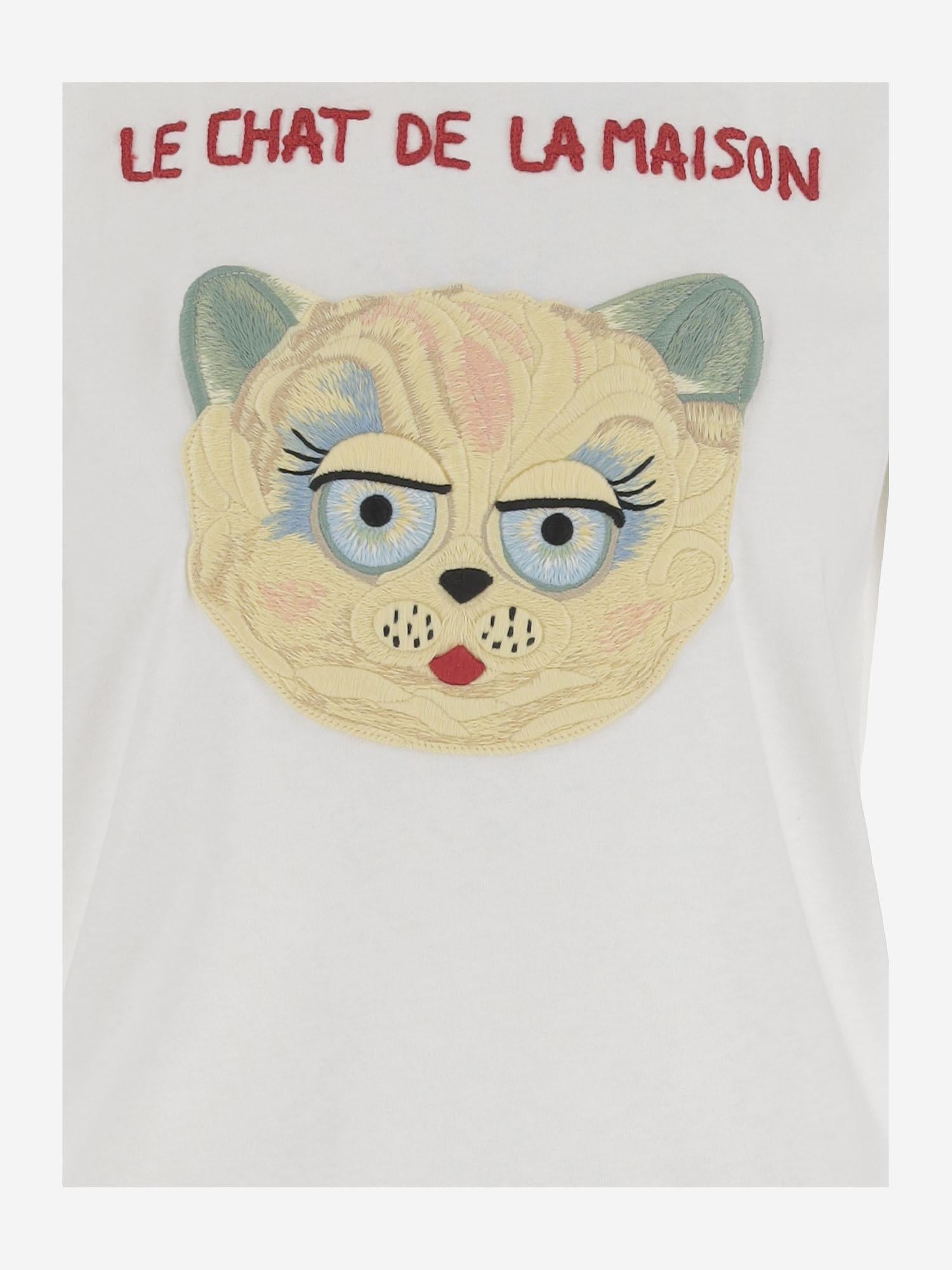 T-SHIRT LE CHAT DE LA MAISON IN COTONE 7B3MG25J 9LDA03 VALENTINO
