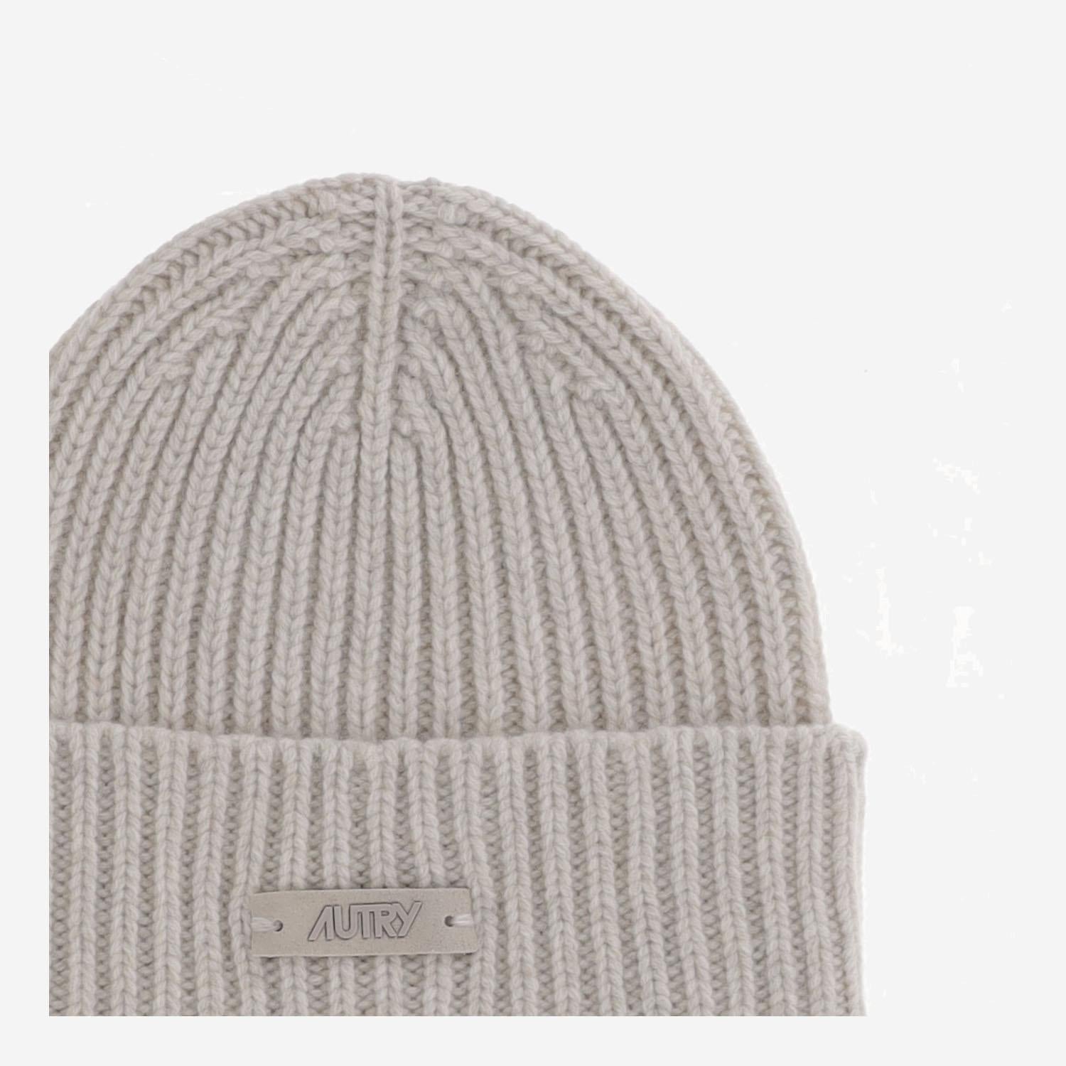 BEANIE IN LANA CON LOGO BEPUT7KS CREAM AUTRY