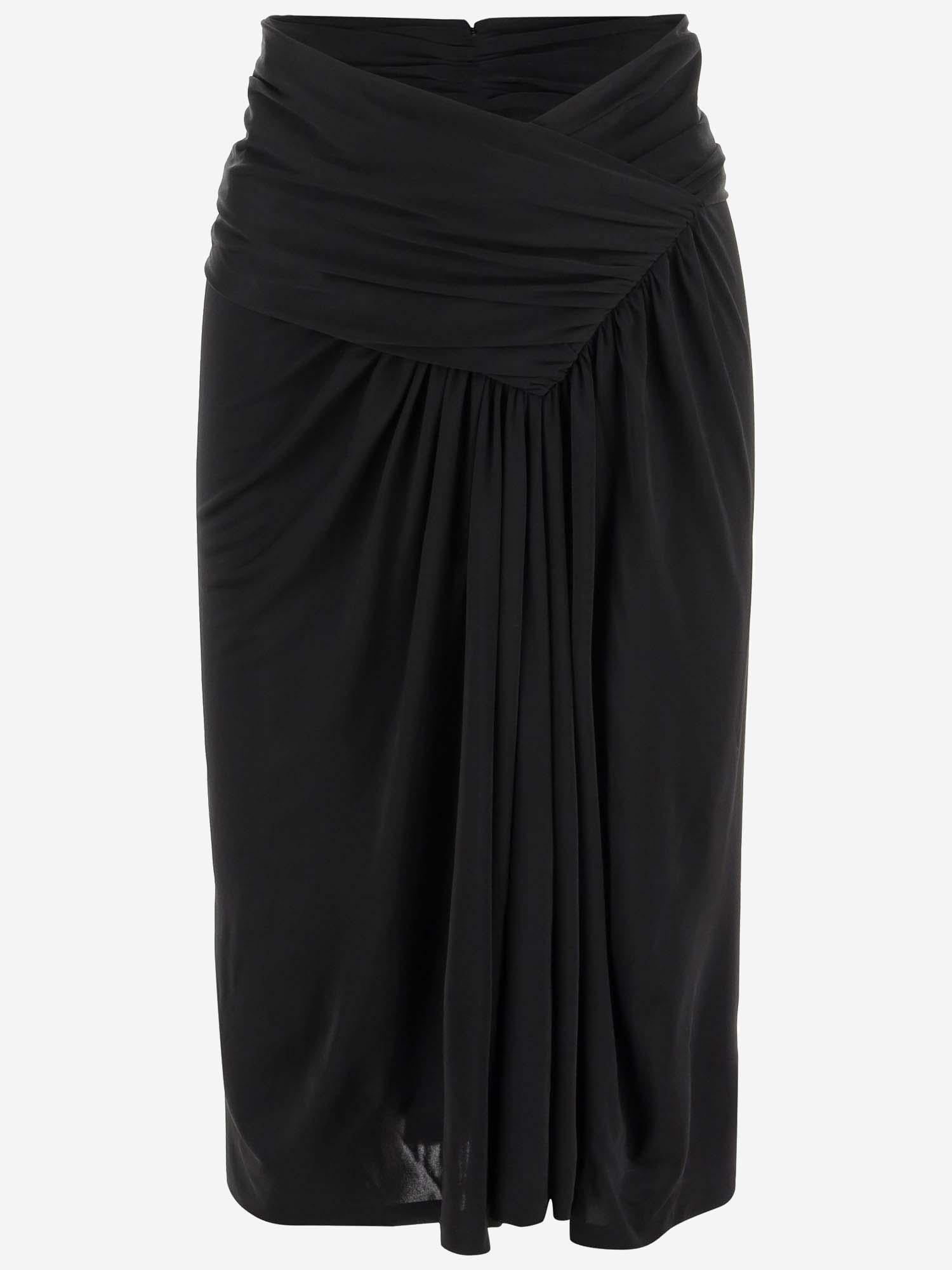 GONNA IN VISCOSA DRAPPEGGIATA 776439 Y7F981000 SAINT LAURENT
