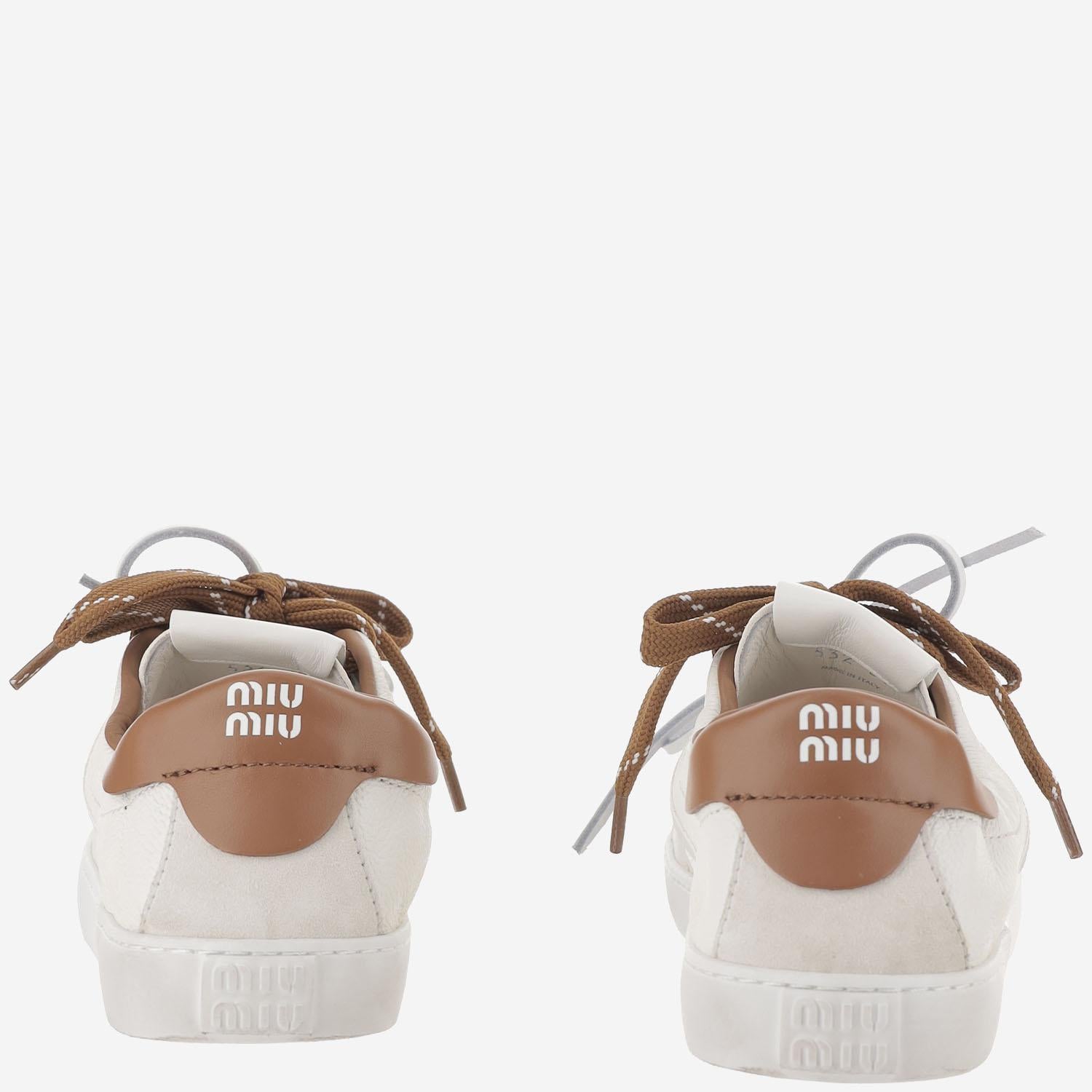 SNEAKERS IN PELLE DECO' 5E532E 2KJF0TPR MIU MIU