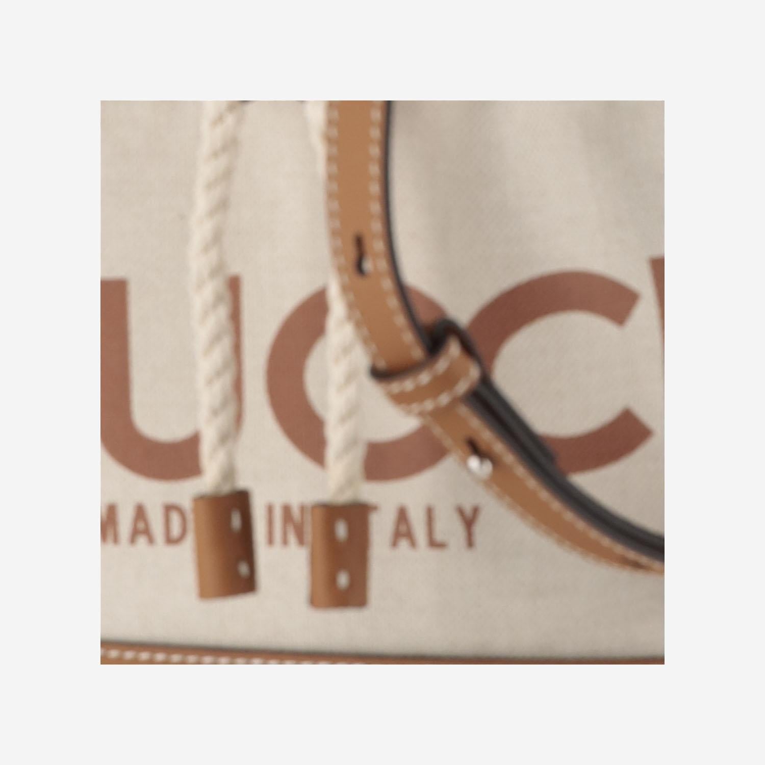 SECCHIELLO PICCOLO BEIGE IN CANVAS CON LOGO 777166 FACV38455 GUCCI