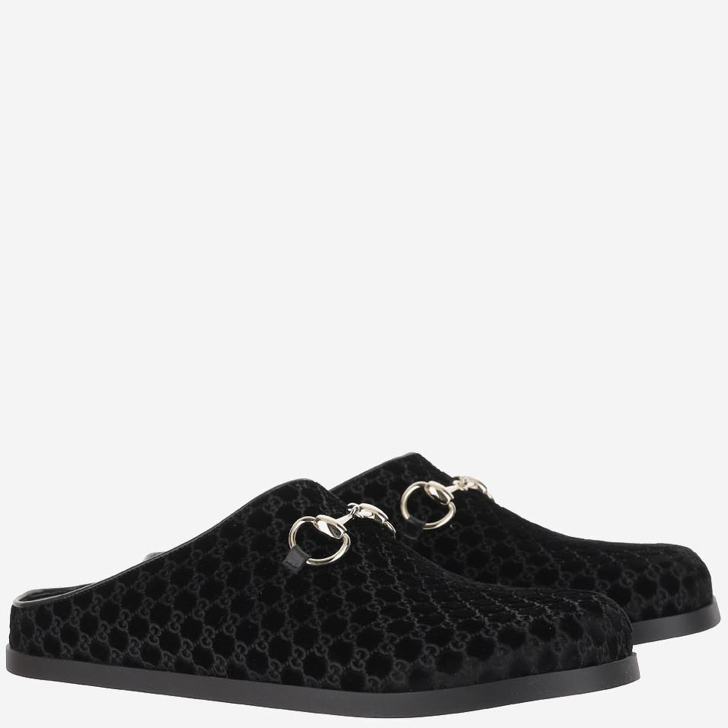 Mules in viscosa e cupro con Morsetto 837130 FAEUF1000 GUCCI