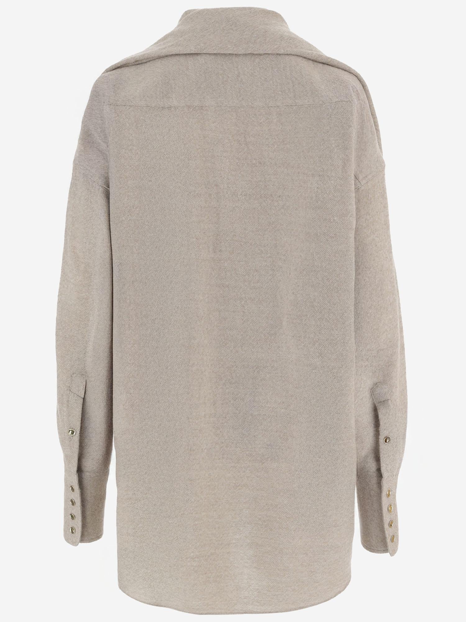 CAMICIA IN LANA CON SCIALLE COORDINATO WSH24 FAW280085 DARKPARK