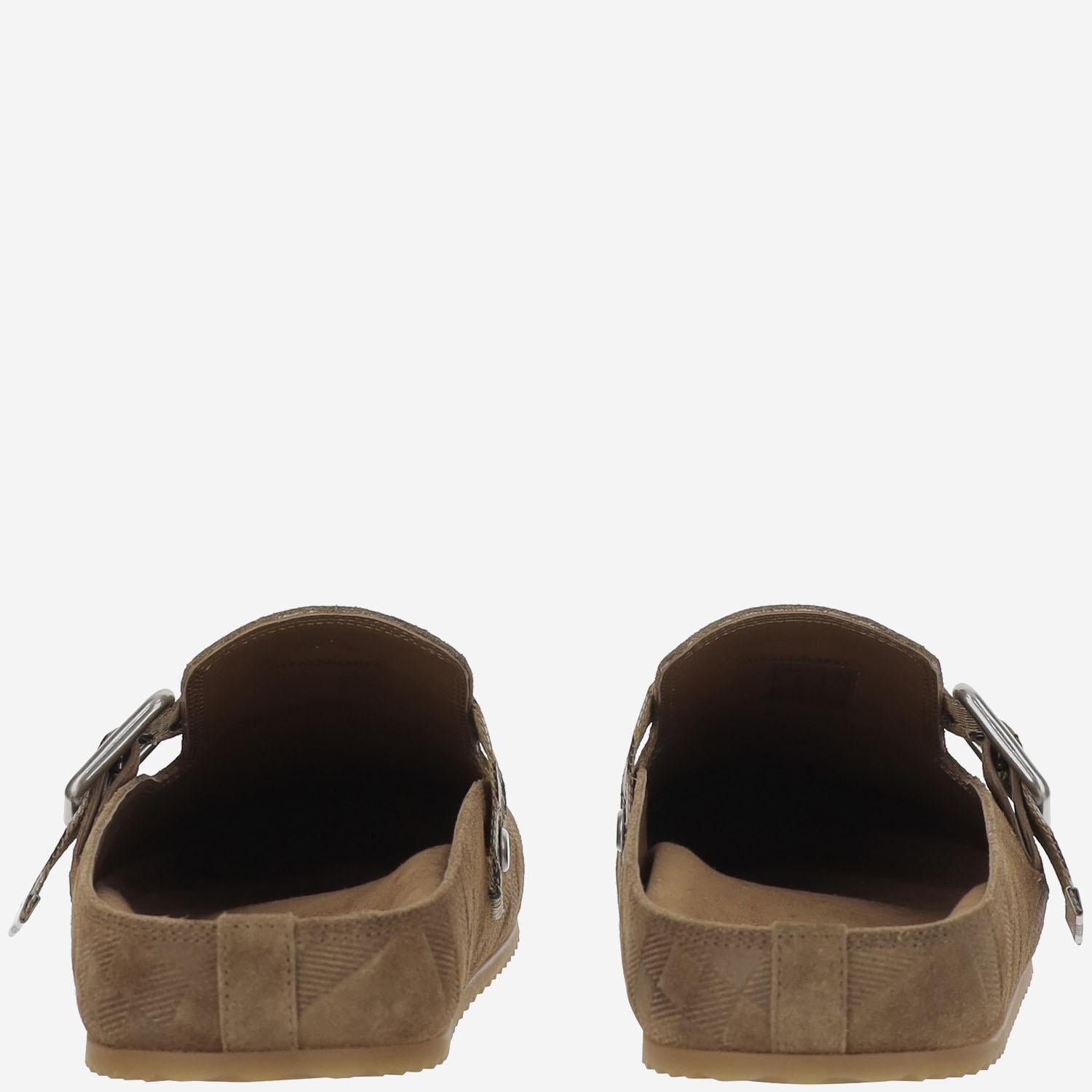 MULES IN PELLE SCAMOSCIATA 8113393 JUTE BURBERRY