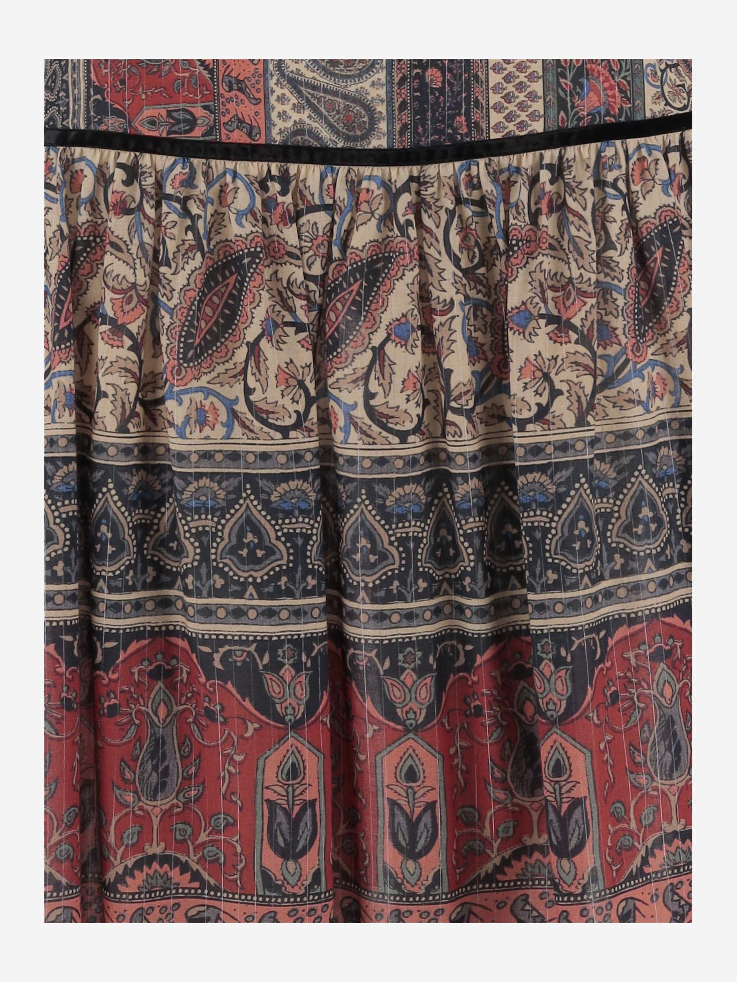 Gonna midi in mussola lamé 6B0RAD57992 M12 VALENTINO