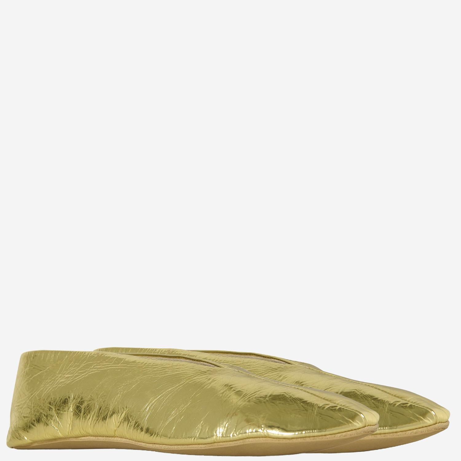 BALLERINE STELLA IN PELLE F1638M39 GOLD THE ROW