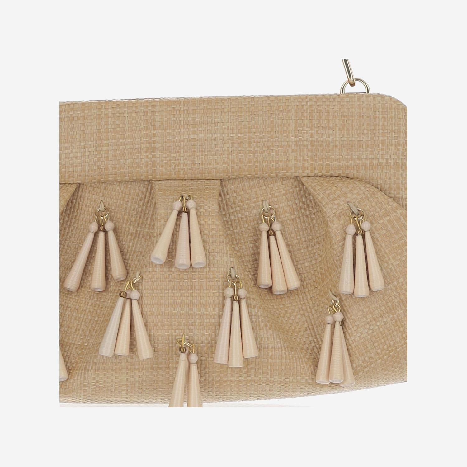 POCHETTE EMERA PAPER FRINGES TMSS25EMROP113 MACADAMIA THE MOIRE
