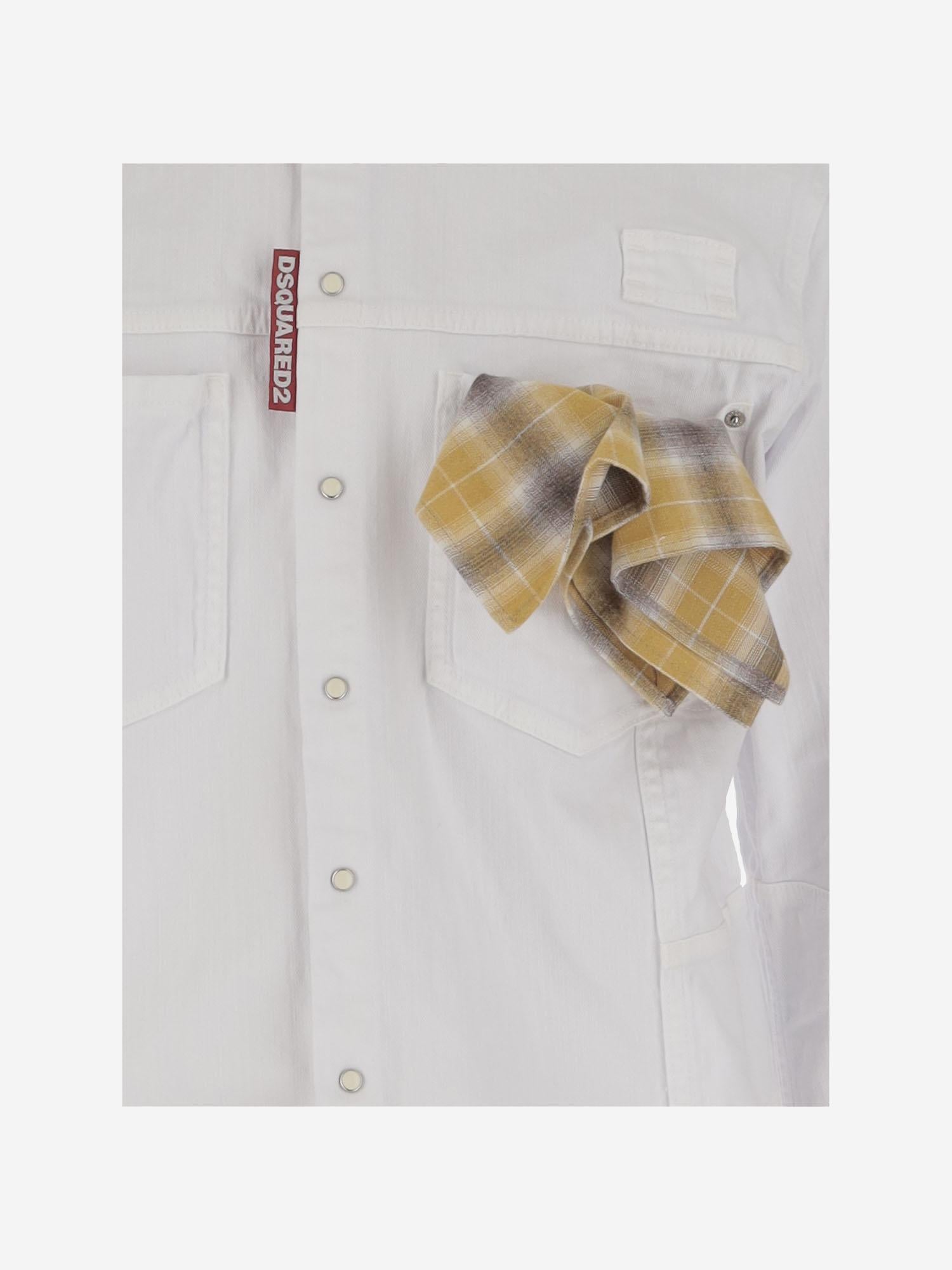 CAMICIA IN COTONE STRETCH CON LOGO S74DM0921 S39781100 DSQUARED2