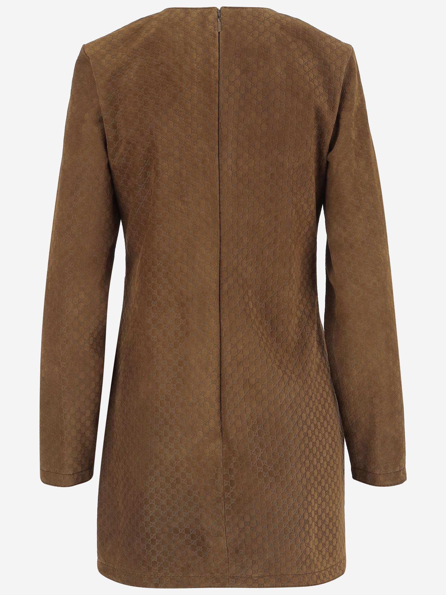ABITO IN PELLE SCAMOSCIATA GG CON MORSETTO 817757 XNA5G2234 GUCCI