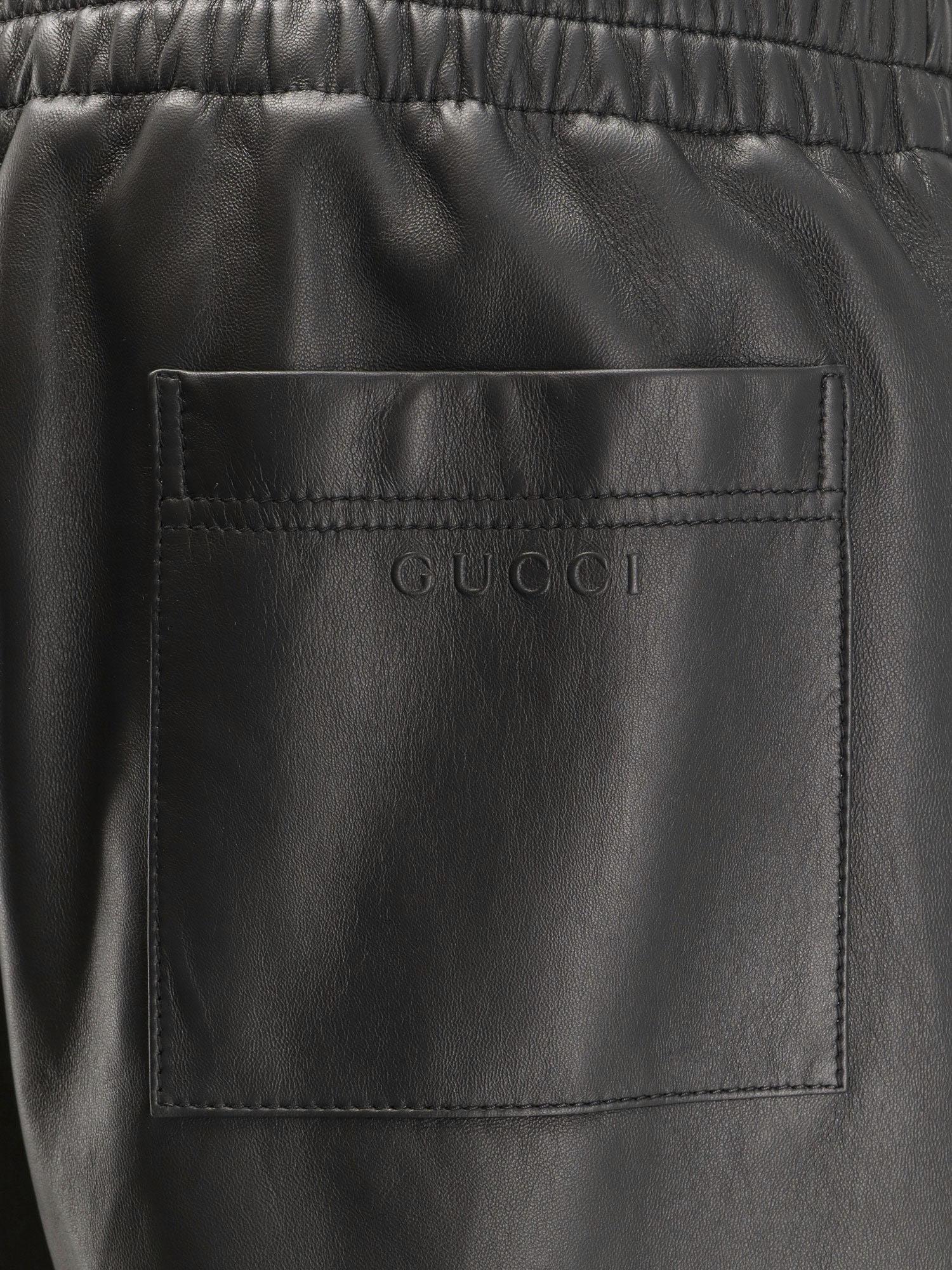 PANTALONI CORTI IN PELLE 832983 XNA7N1000 GUCCI