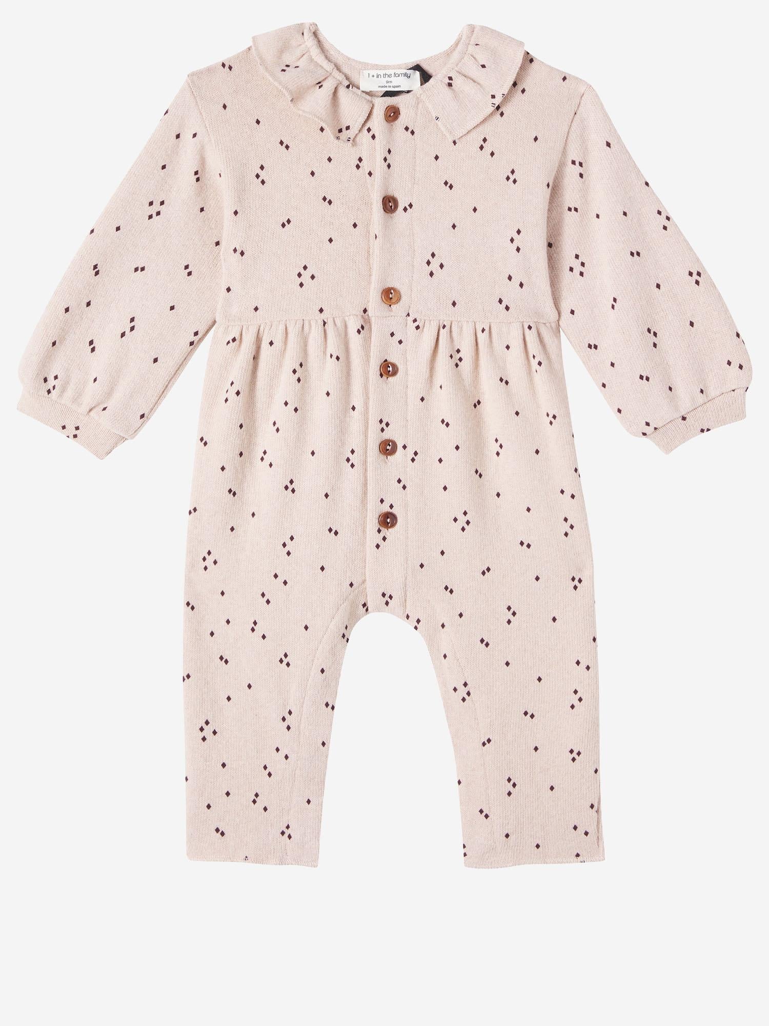 BODY IN MISTO COTONE STRETCH E FANTASIA PUNTINATA 25W169 NUDE 1+ IN THE FAMILY KIDS