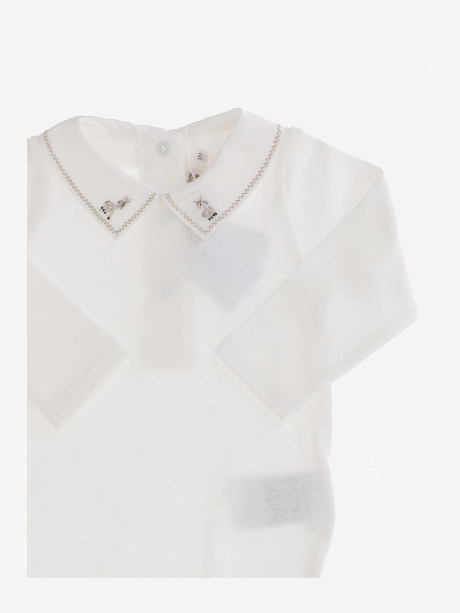 BODY IN COTONE CON COLLETTO RICAMATO W05OUNK00013 002 BONPOINT KIDS