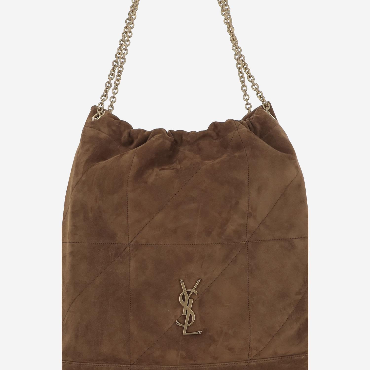BORSA POCHON JAMIE GRANDE IN PELLE SCAMOSCIATA 828350 1U8P72916 SAINT LAURENT