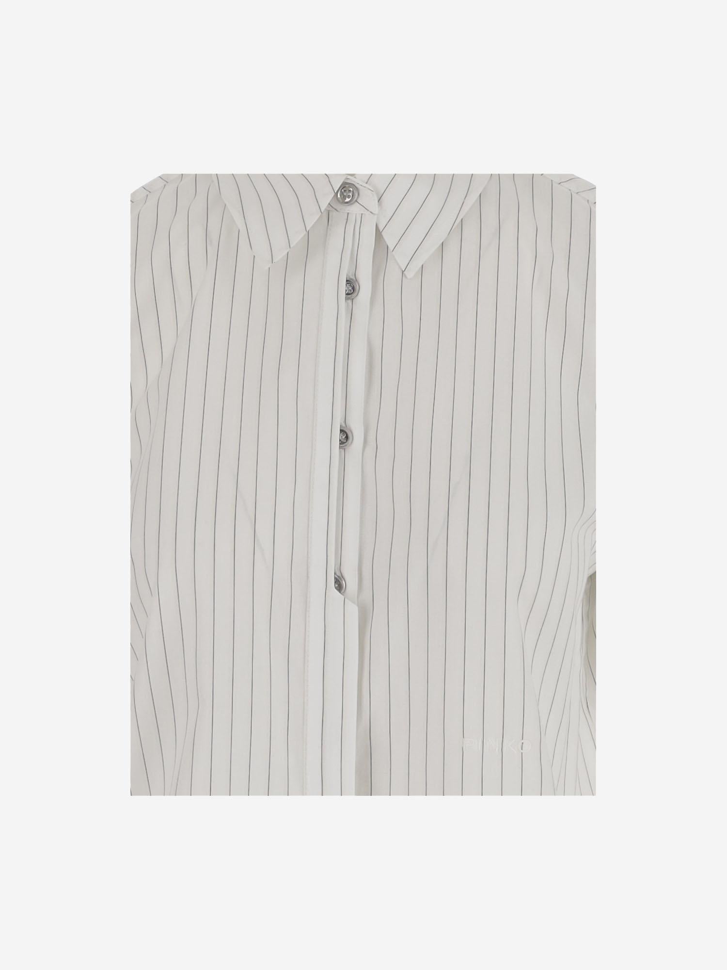 CAMICIA IN COTONE CON MOTIVO A RIGHE 104779 A2FHZPZ PINKO