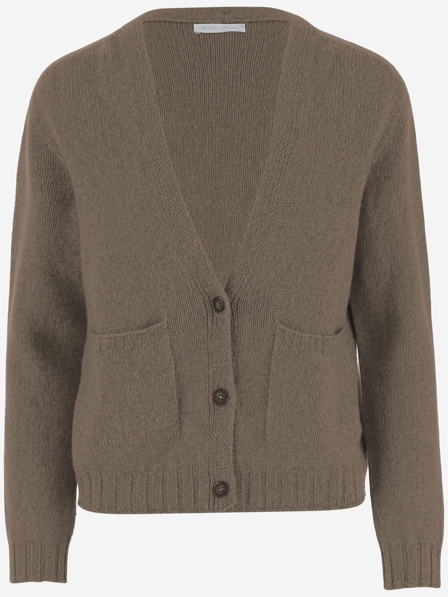 CARDIGAN IN CASHMERE D229WS BROWNMOULINE OLIVER LATTUGHI