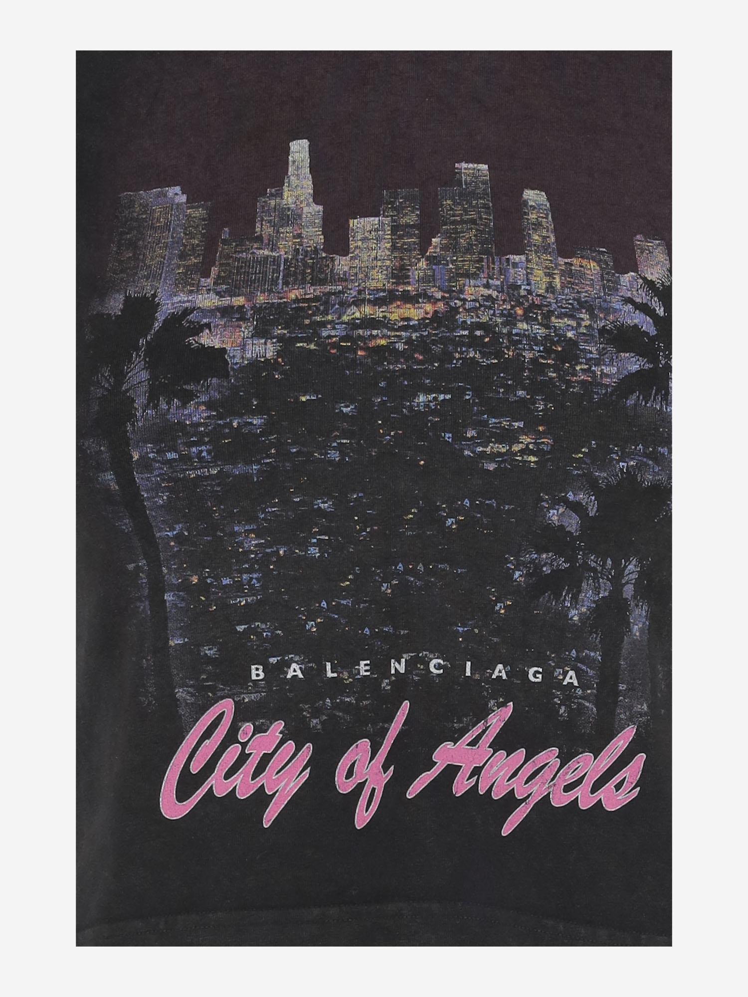T-shirt Shrunk City Of Angels in cotone stretch 807341 TSVR51041 BALENCIAGA
