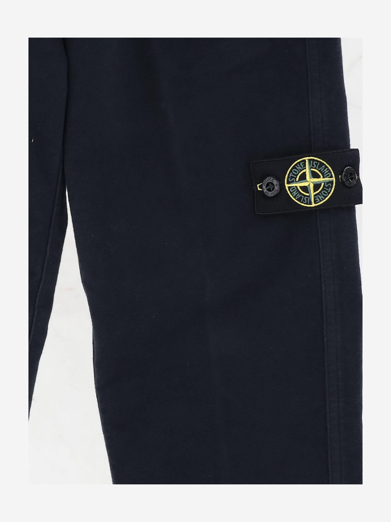 PANTALONI IN COTONE STRETCH CON LOGO 3100006 S0202V0020 STONE ISLAND KIDS