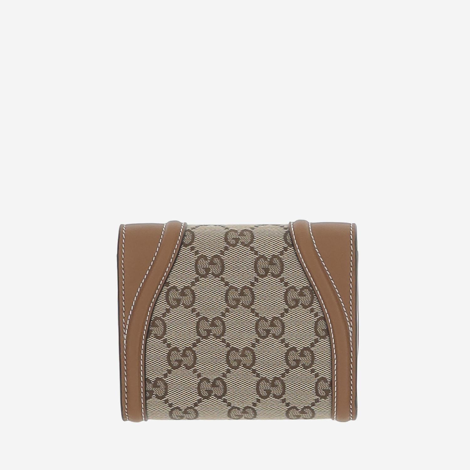 PORTAFOGLIO IN TESSUTO GG E PELLE 818804 HAAKG9755 GUCCI