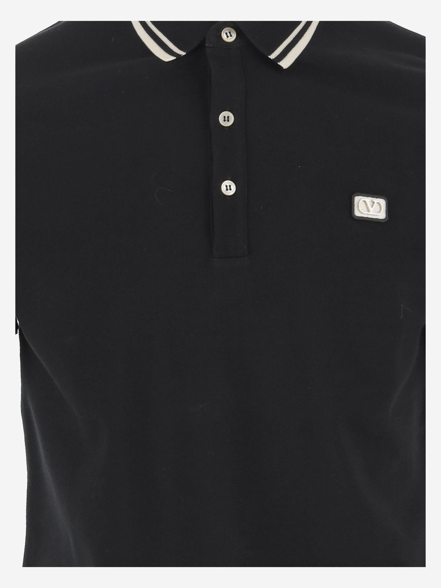 POLO IN PIQUET DI COTONE CON PATCH VLOGO 6V3MH01KAQK 0NO VALENTINO
