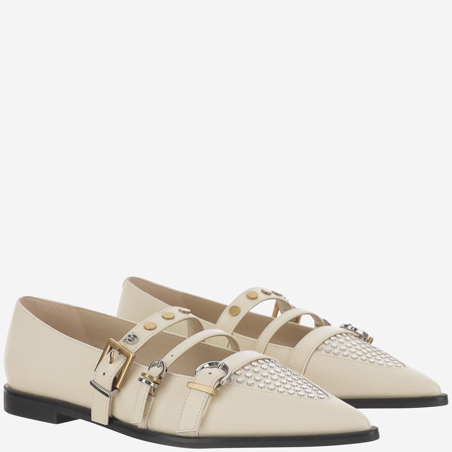 SCARPA A PUNTA CON FIBBIE IN PELLE SD0371 P001DY7 PINKO