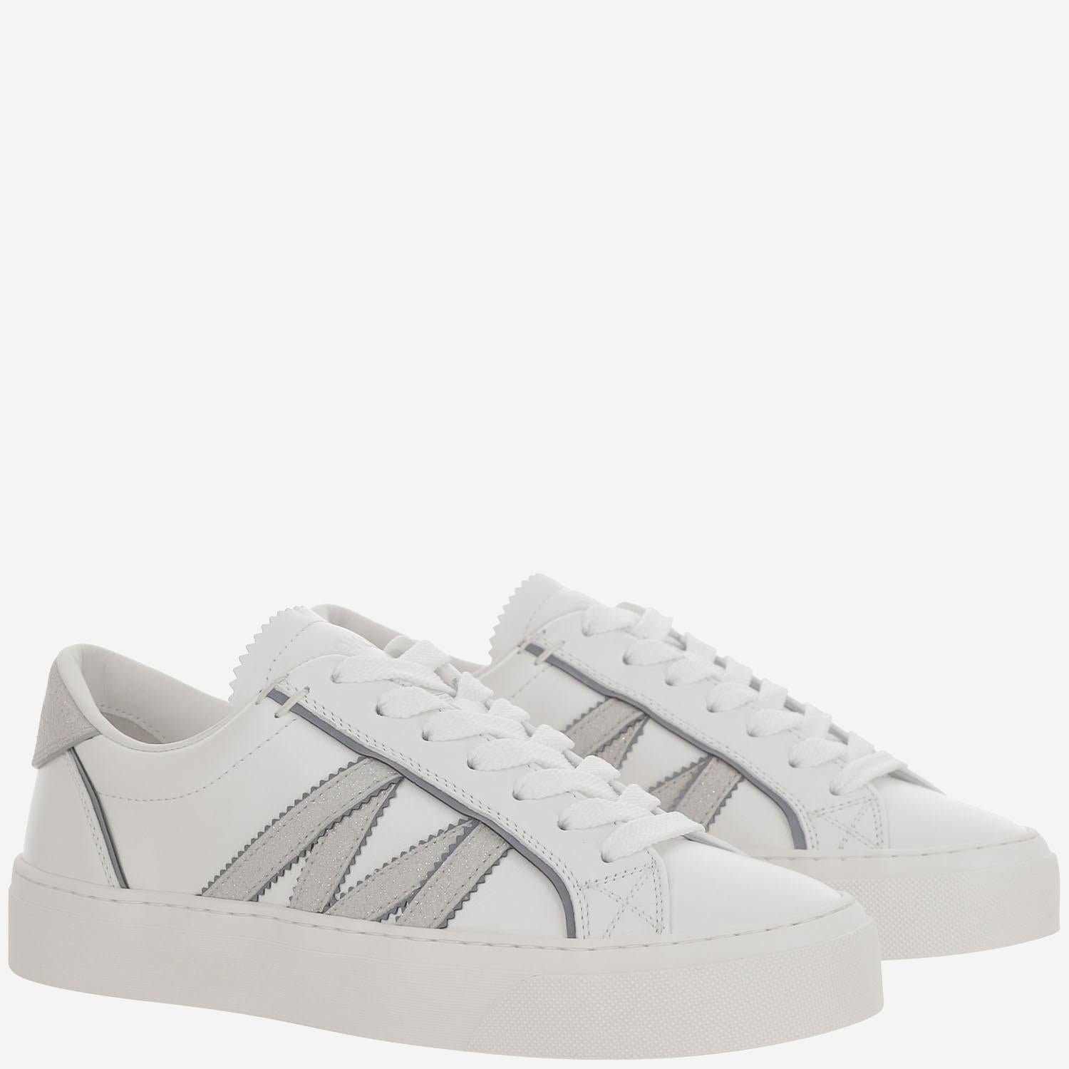Sneakers Monaco2 in pelle e glitter 4M00070 M7232001 MONCLER