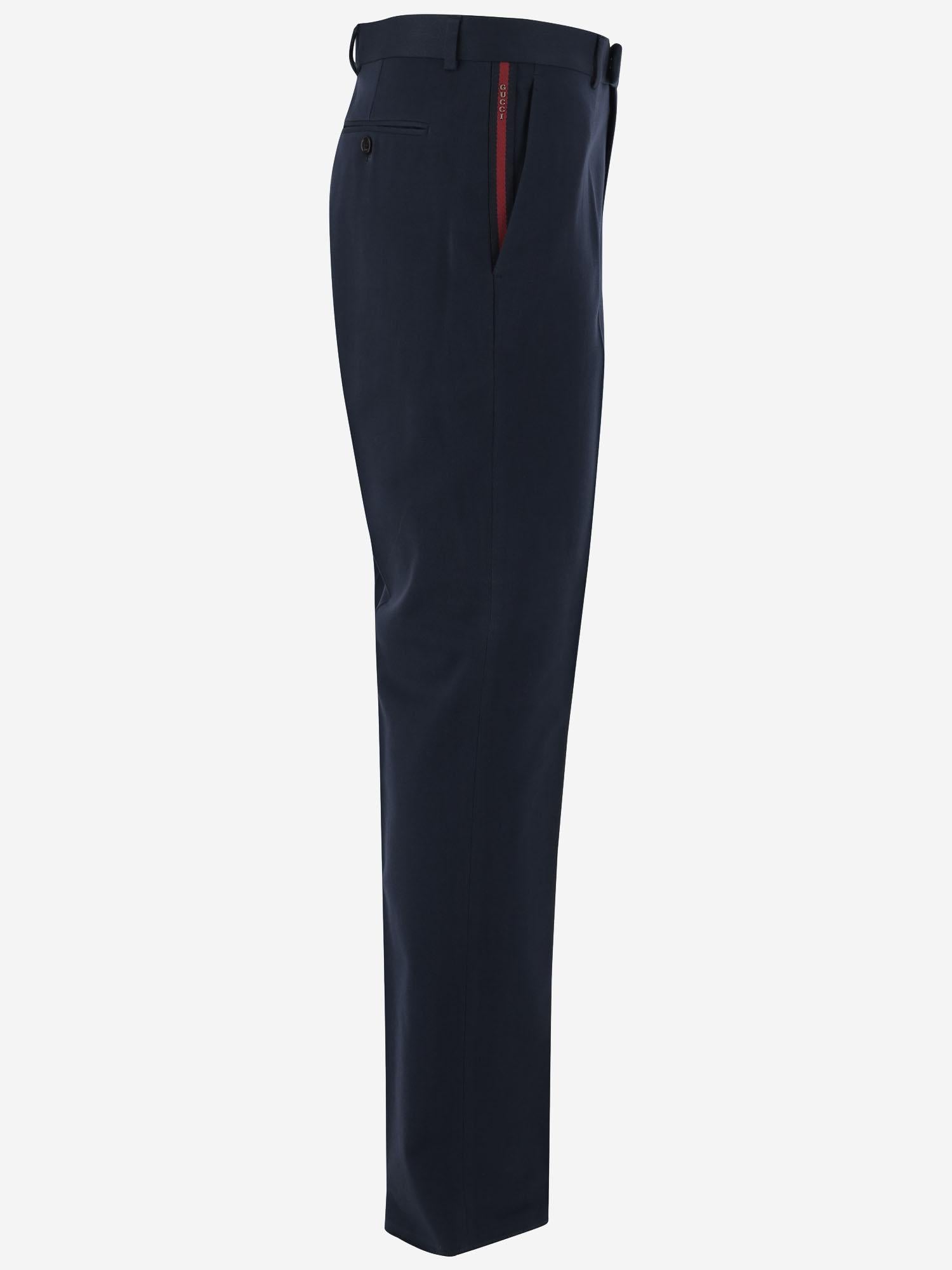 PANTALONI IN GABARDINA DI COTONE CON DETTAGLIO WEB 794410 ZABPQ4020 GUCCI