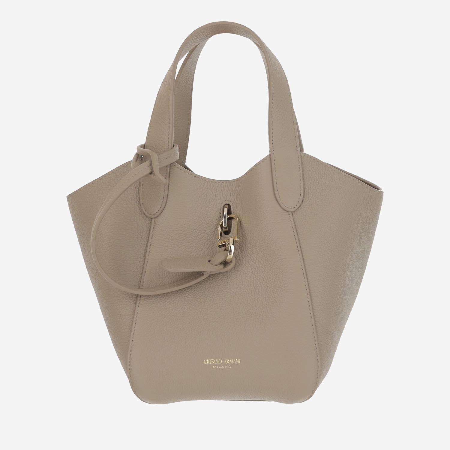 BORSA TOTE IN PELLE CON LOGO GW000820 AF14187U6153 GIORGIO ARMANI