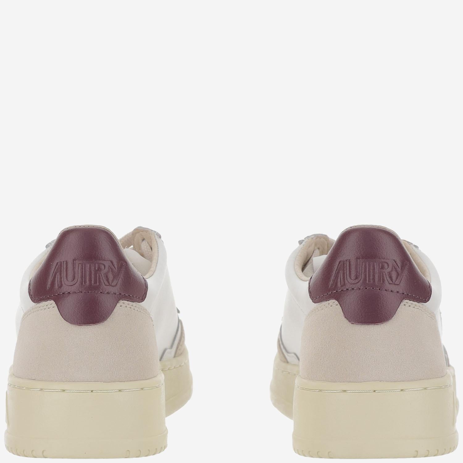 SNEAKERS LOW MEDALIST IN PELLE AULWLS03 WHTBURGUND AUTRY