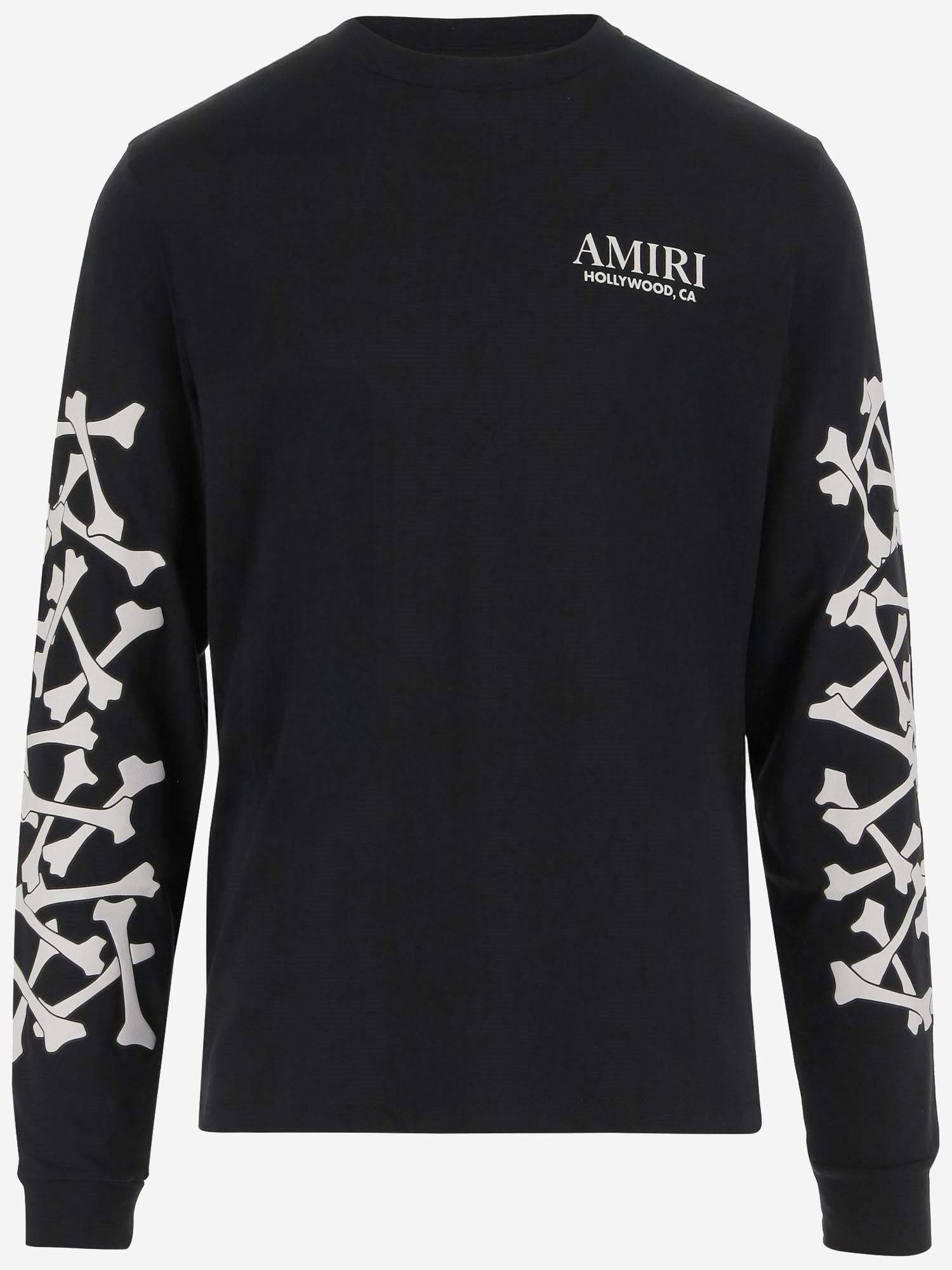 FELPA IN COTONE CON STAMPA E LOGO AMJYTE 1076Black AMIRI