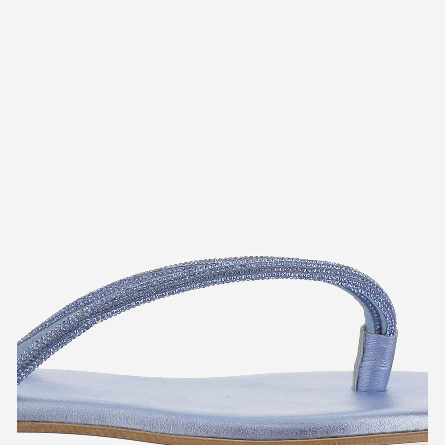SANDALI IN PELLE CON STRASS BALOS DENIM KIMA