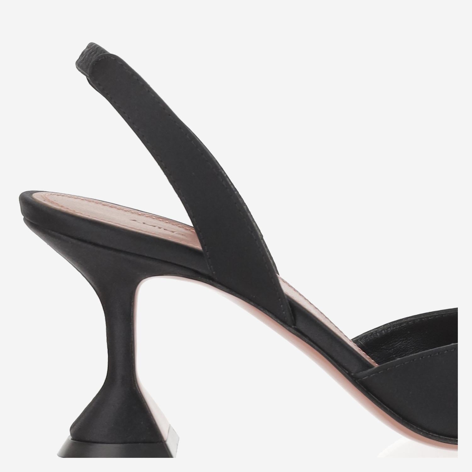 Begum Slingback in seta BEGUMSLING BLACKSATIN AMINA MUADDI