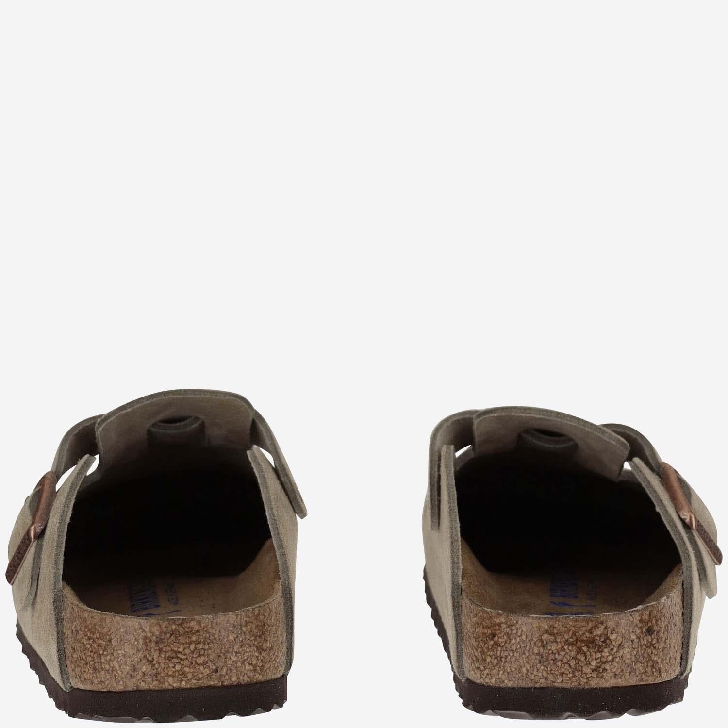 SABOT BOSTON IN PELLE SCAMOSCIATA 560773 TAUPE BIRKENSTOCK