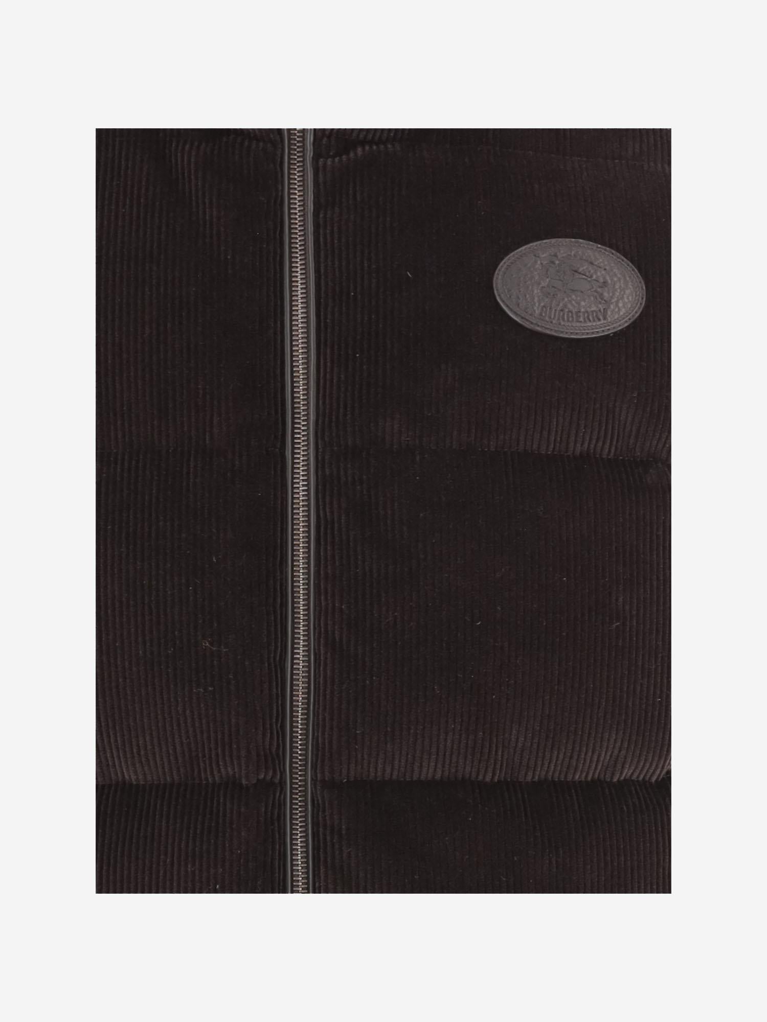 GILET IMBOTTITO IN COTONE CON LOGO 8115568 CLOVE BROWN BURBERRY