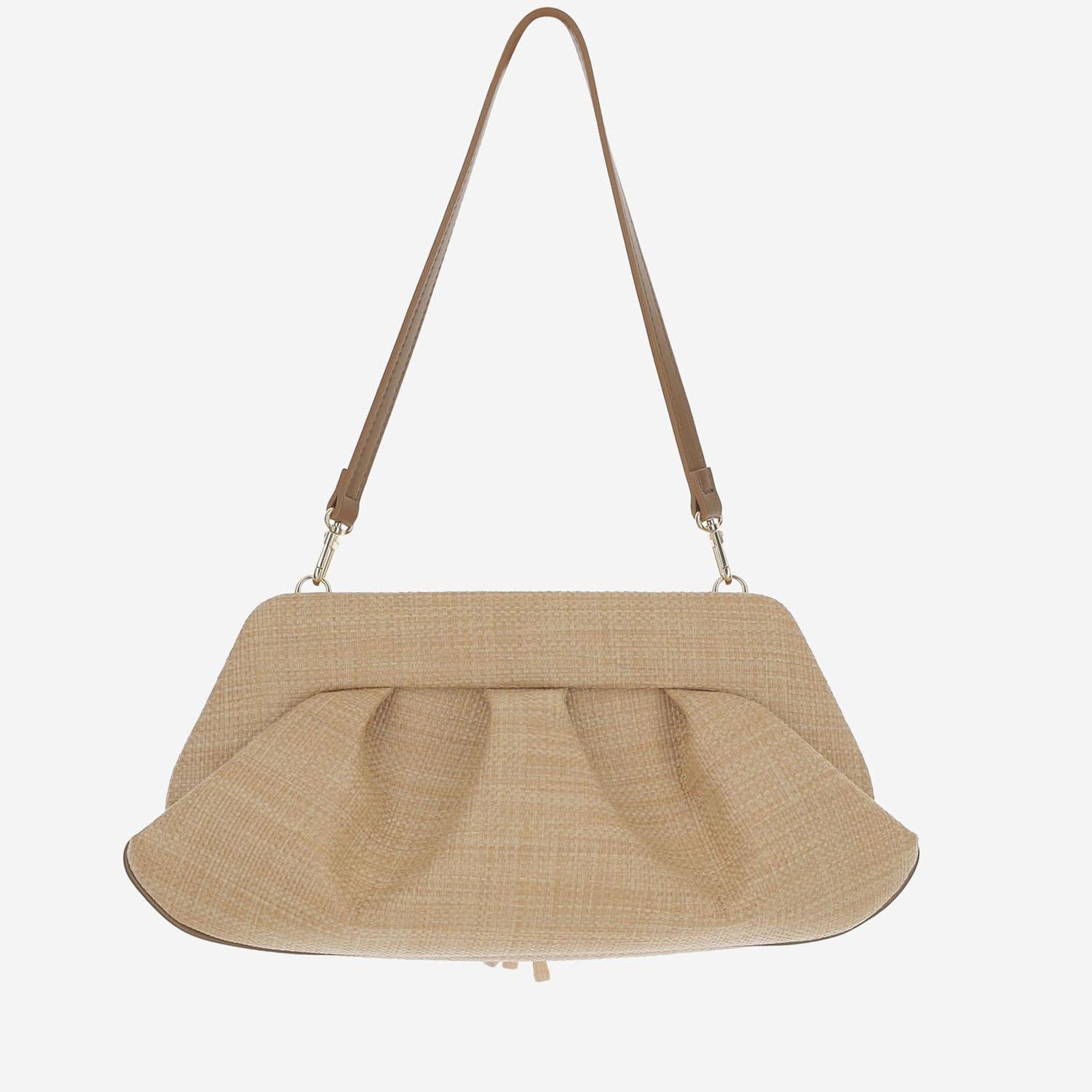 POCHETTE EMERA PAPER FRINGES TMSS25EMROP113 MACADAMIA THE MOIRE