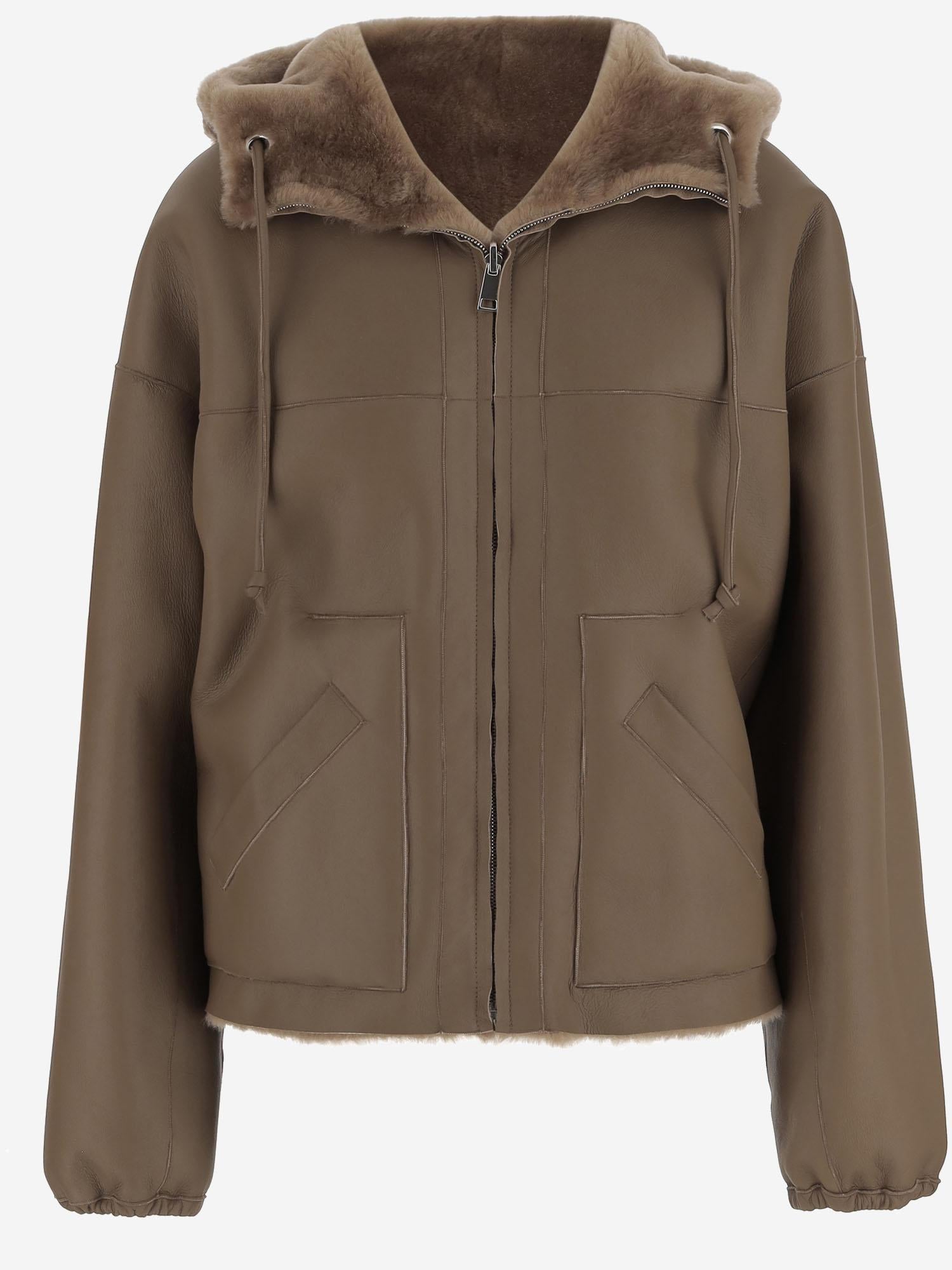 GIACCA REVERSIBILE IN SHEARLING 25069 300MASTICE BLANCHA