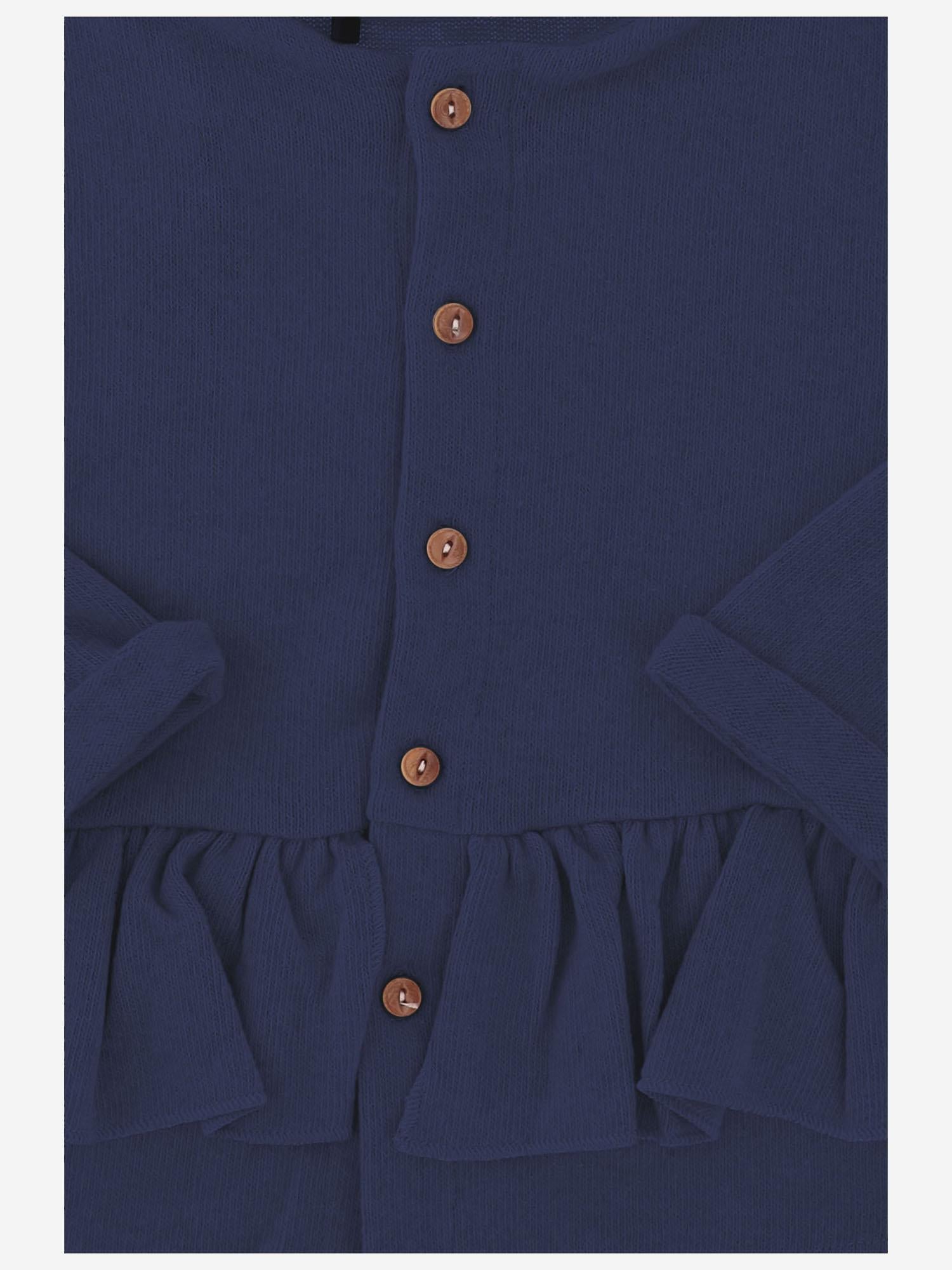 CARDIGAN IN MISTO COTONE STRETCH CON ORLO ARRICCIATO 25W178 DARKBLUE 1+ IN THE FAMILY KIDS